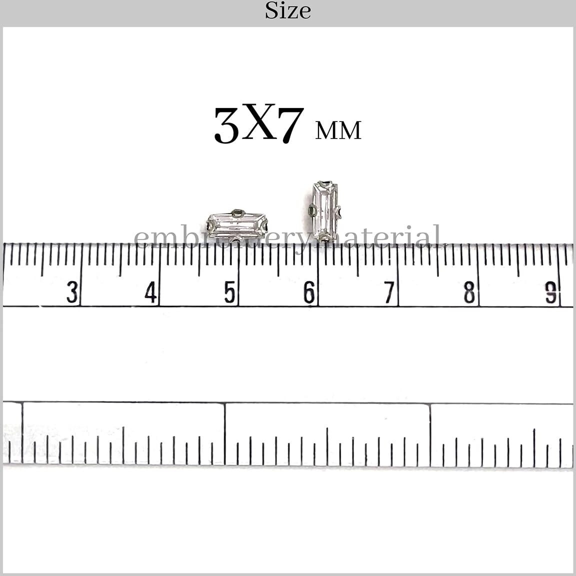 Embroiderymaterial Sew On Crystal Glass Stones/Rhinestone For Craft, Embroidery, Jewellery Making, Dresses, Embellishments, Bracelet Making (3 * 7Mm, Rectangle Shape, Silver, 144 Pieces)