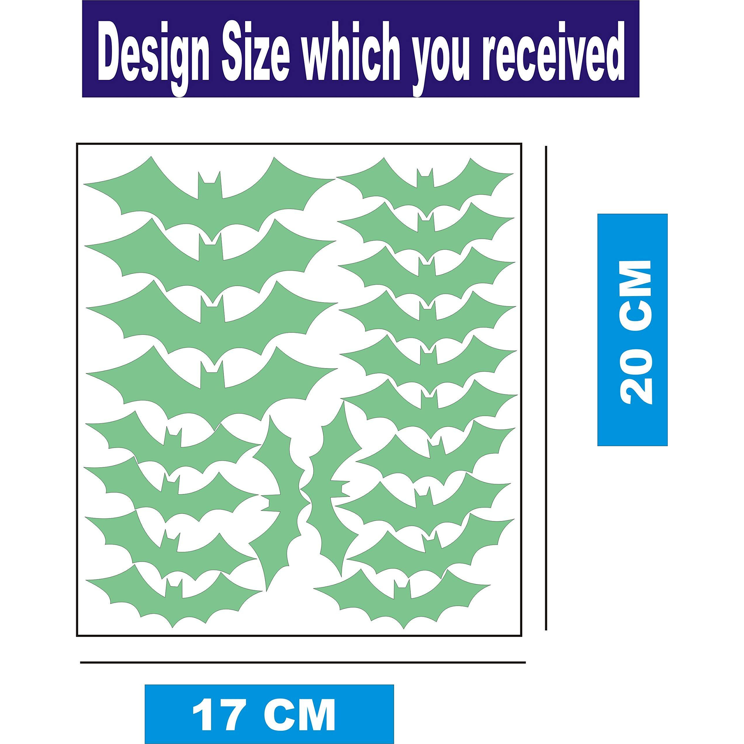 Monk Wish Creative Bats Skin Wall Sticker - Glow In The Dark Halloween Dcor With Magic Stars & Fluorescent Ceiling Dcals