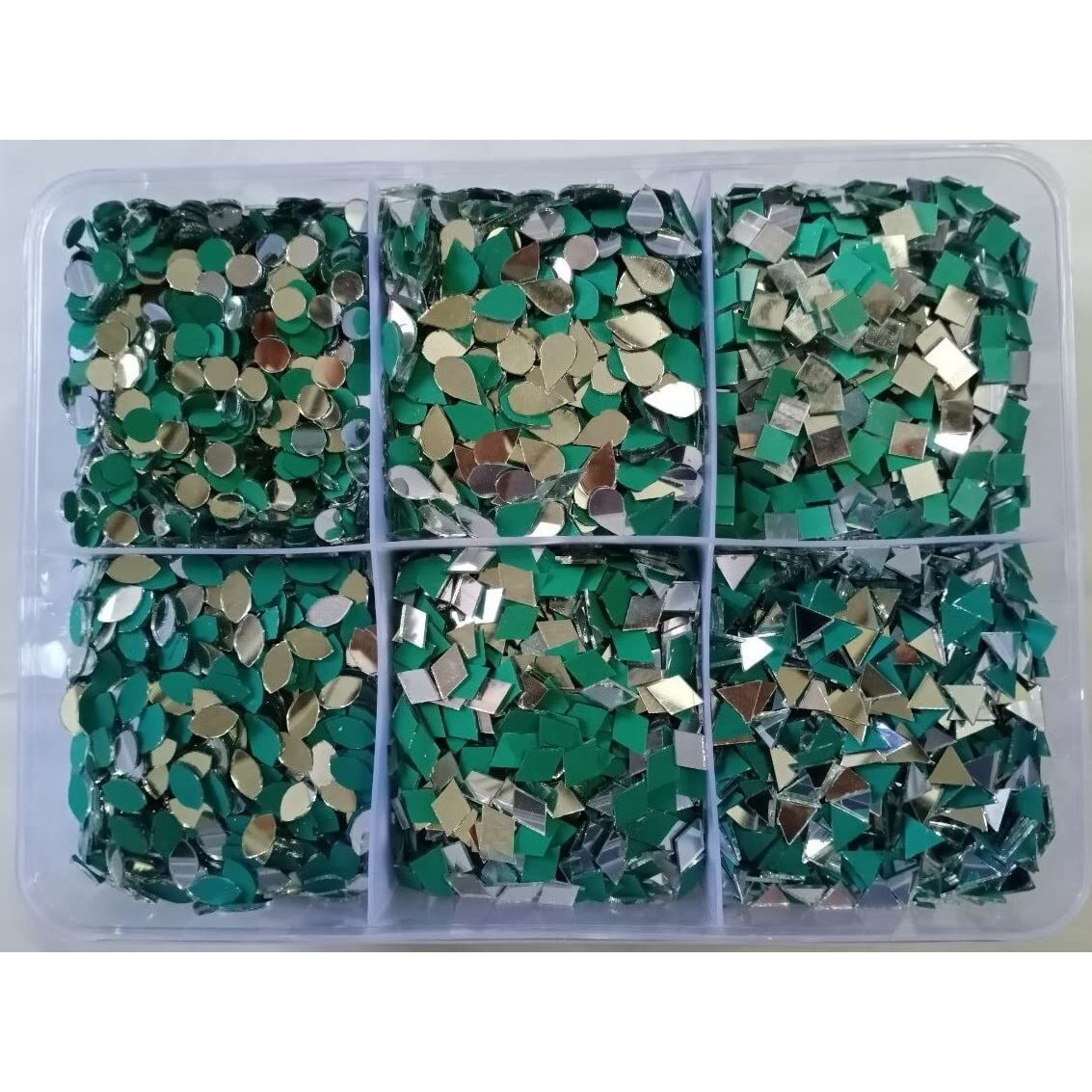 Vinayak Gallery Mirror's Kit For Lippan Art Project Jewellery Making Also Use All Craft Work (220 Pieces Of Per Shape Total 1320 Pieces) Free 1 Liquid Fabric Glue Cone, Silver