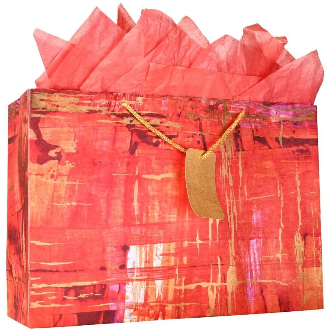 Kidsywinsy Pack Of 5 Checks Gift Bag (Large,16 * 5 * 11 Inches) With Tissue & Thank You Card-Paper Gift Bags | Return Gift Bags For Pooja, Baby Shower, Festive Gifting, Birthday, Wedding