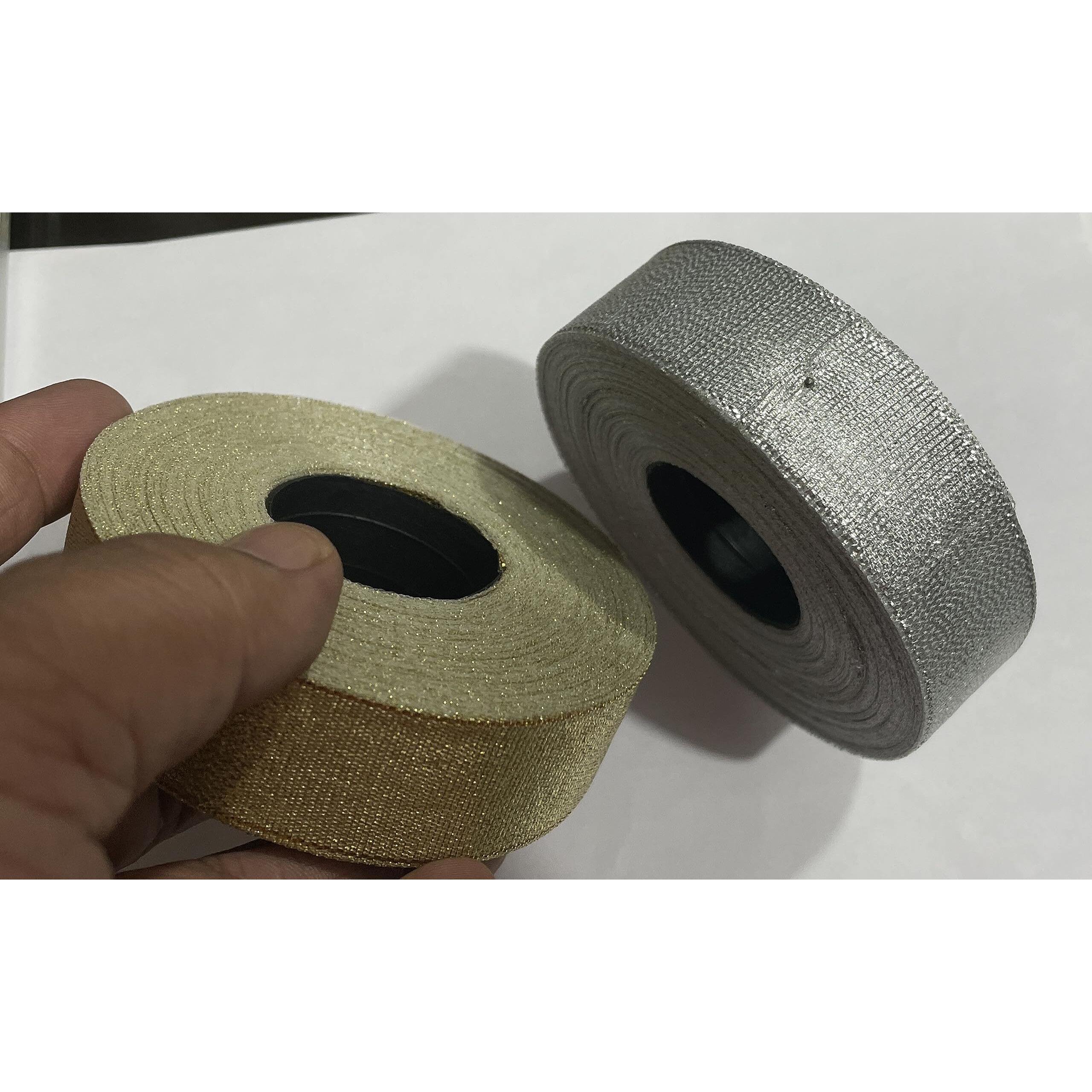 Omx Net Ribbon Decoration, Gift Wrapping, Multi-Purpose Use (Gold And Silver, Total 50 Mtr, Size  1 Inch) (25 Mtr Of Silver & 25 Mtr Of Gold)