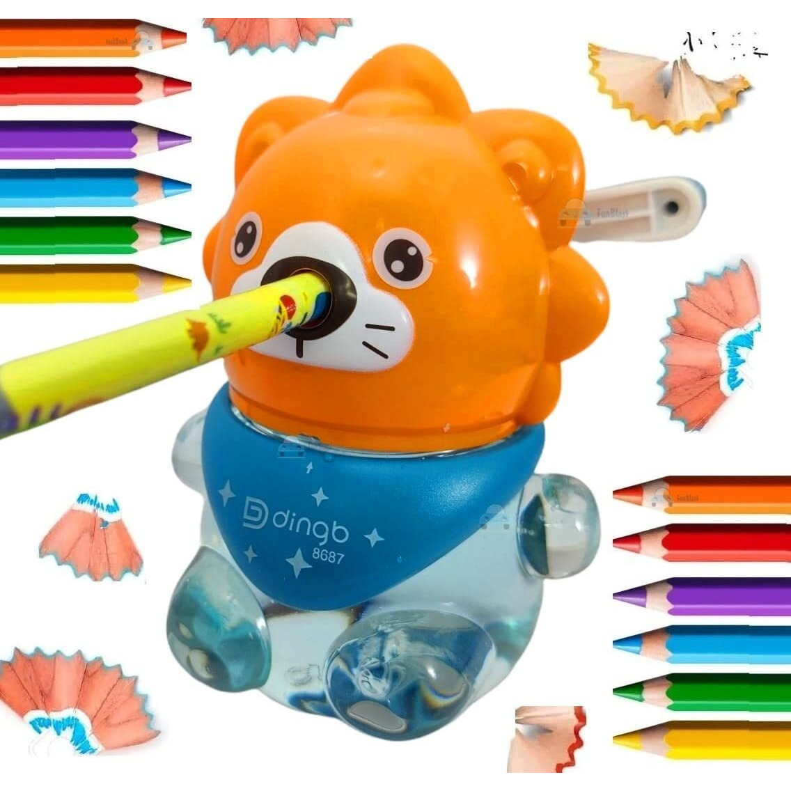 Funblast Sharpener For Kids  Lion Pencil Sharpener, Table Sharpener Machine (Blue)