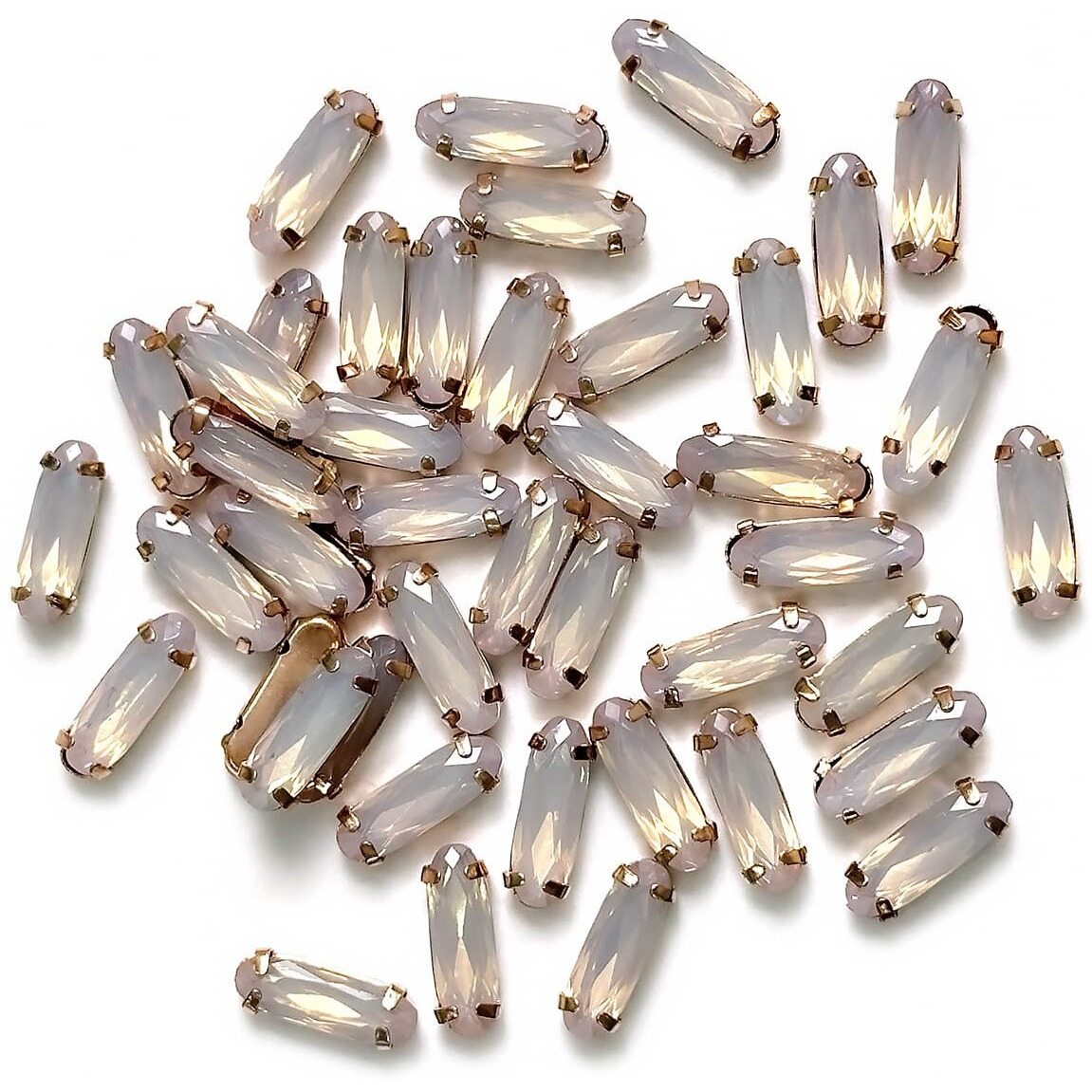 Embroiderymaterial Sew On Crystal Resin Stones/Rhinestone For Craft, Embroidery, Jewellery Making, Dresses, Embellishments, Bracelet Making (5 * 15Mm, Tubelight Shape, Opaque Night, 25 Pieces)