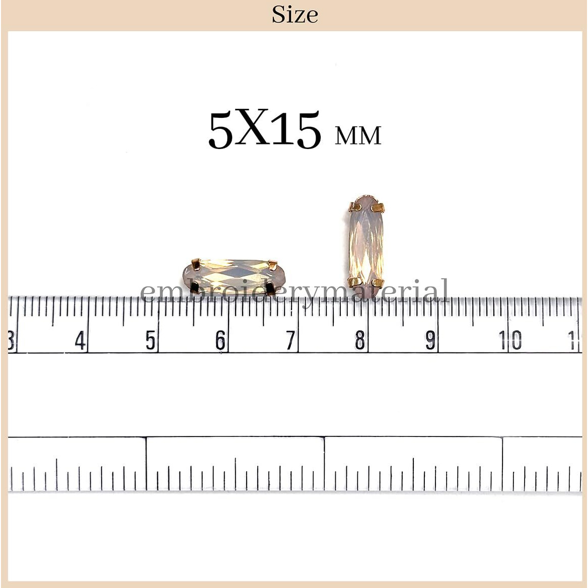 Embroiderymaterial Sew On Crystal Resin Stones/Rhinestone For Craft, Embroidery, Jewellery Making, Dresses, Embellishments, Bracelet Making (5 * 15Mm, Tubelight Shape, Opaque Night, 25 Pieces)