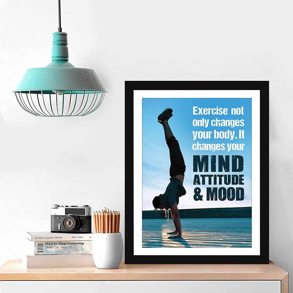 Chaka Chaundh - Exercise Quotes Frames - Workout Quotes Frames - Exercise Posters - Gym Quotes Wall Frames - (13.6 X 10.6 Inches)