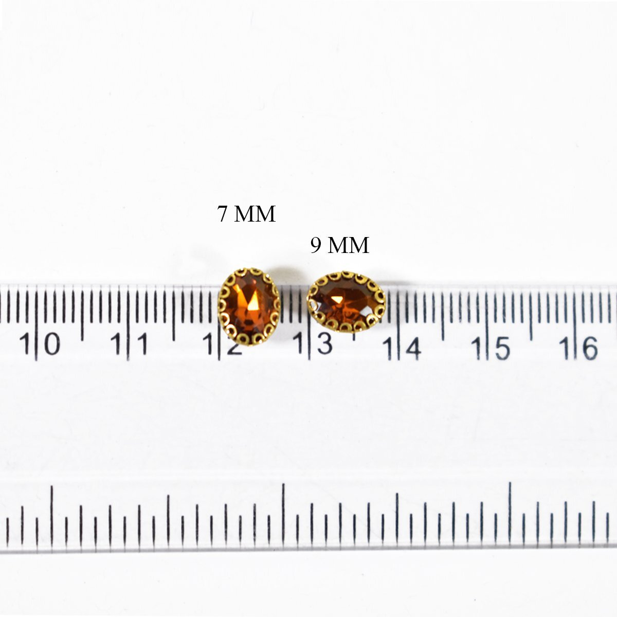 Embroiderymaterial Jewellery Making Sew On Rhinestone (Gold, Honey) -25 Pieces