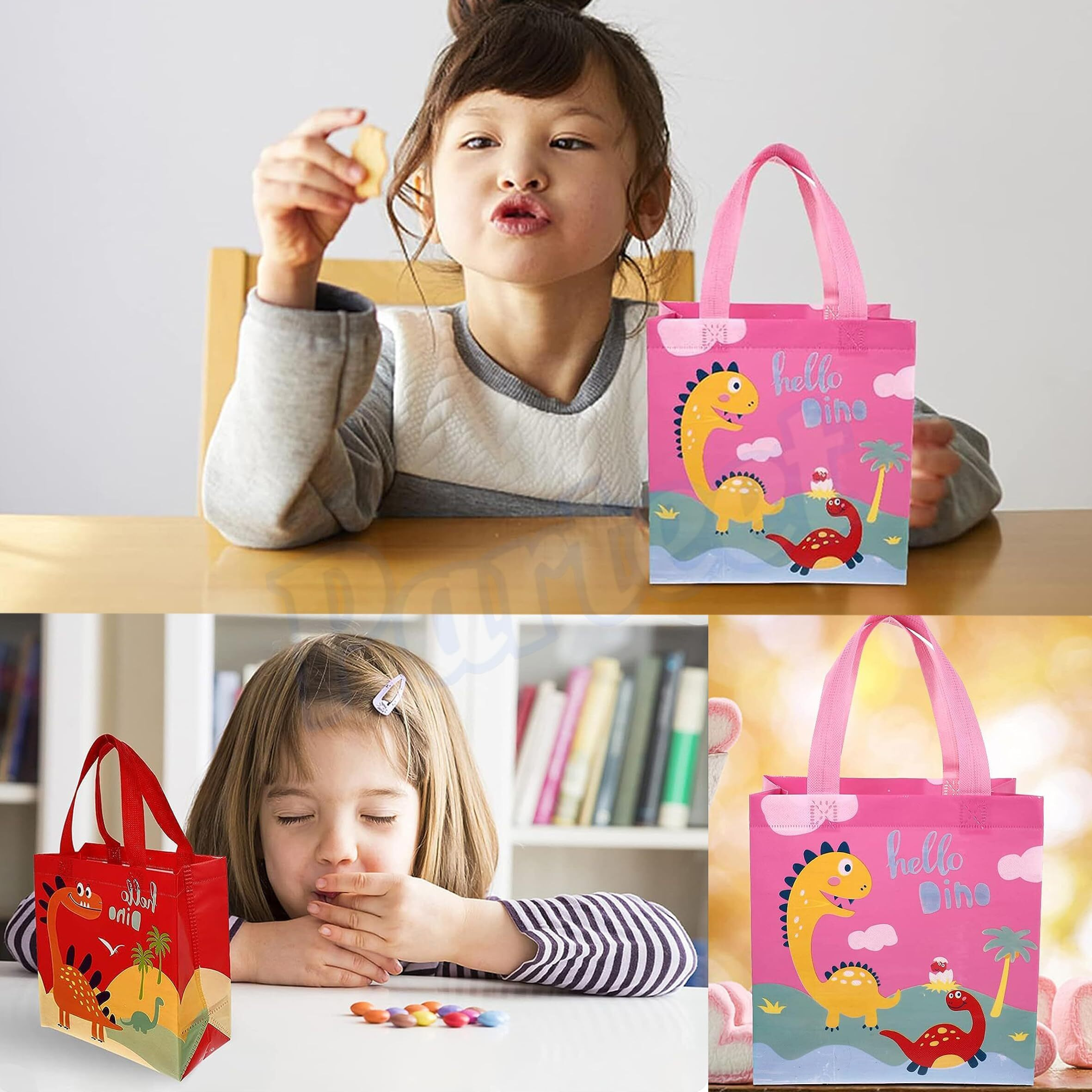 Parteet Paper Cartoon Theme Gift Carry Bags - Medium Size Party Goodies Bag (Multicolor)