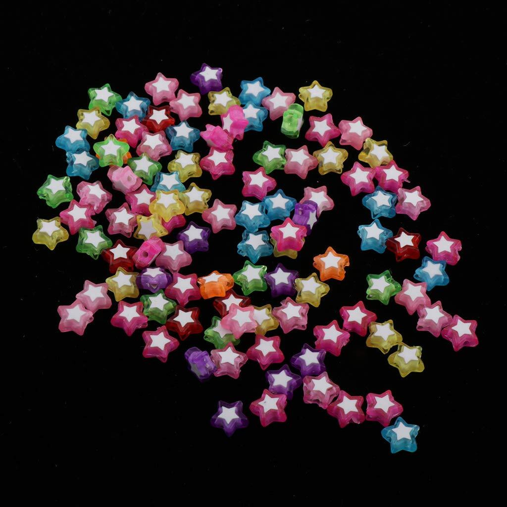 Kawn 100 Pieces Loose Space Beads Decorative Beads For Diy Crafts 9Mm Star
