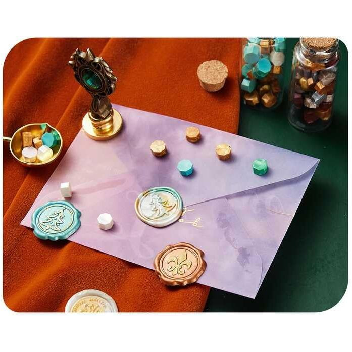 Zeelpetal Wax Seal Stamp Kit, Wax Seal Kit, Seal Stamp Kit, Wax Seal Stamp With Sealing Wax Beads, Candles, Wax Melting Spoon, Wooden Handle Stamp For Craft, Fine Gift Box - 1 Pc, Multi.