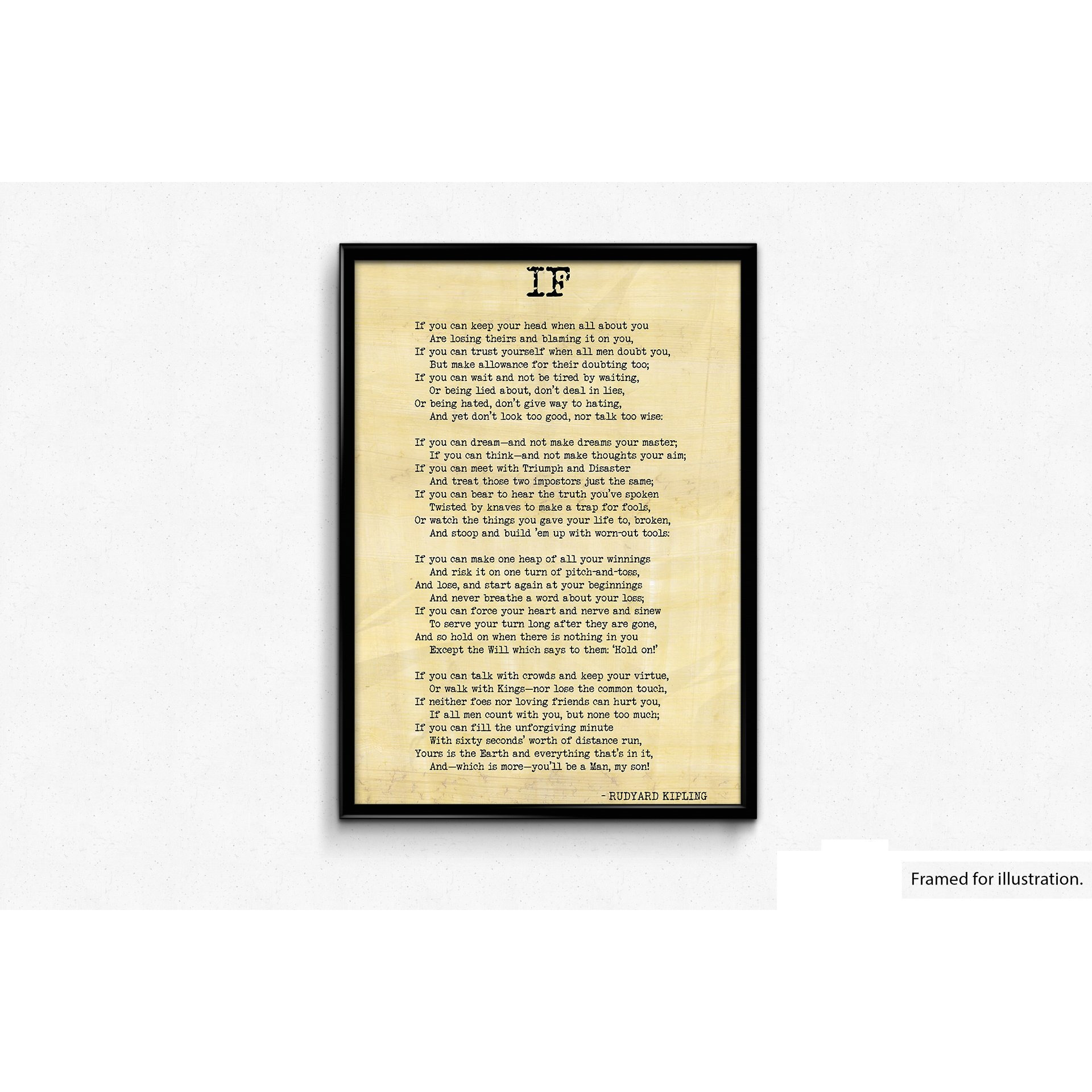Alter Ego If By Rudyard Kipling Famous Inspirational Poem Wall Poster (Multicolour)