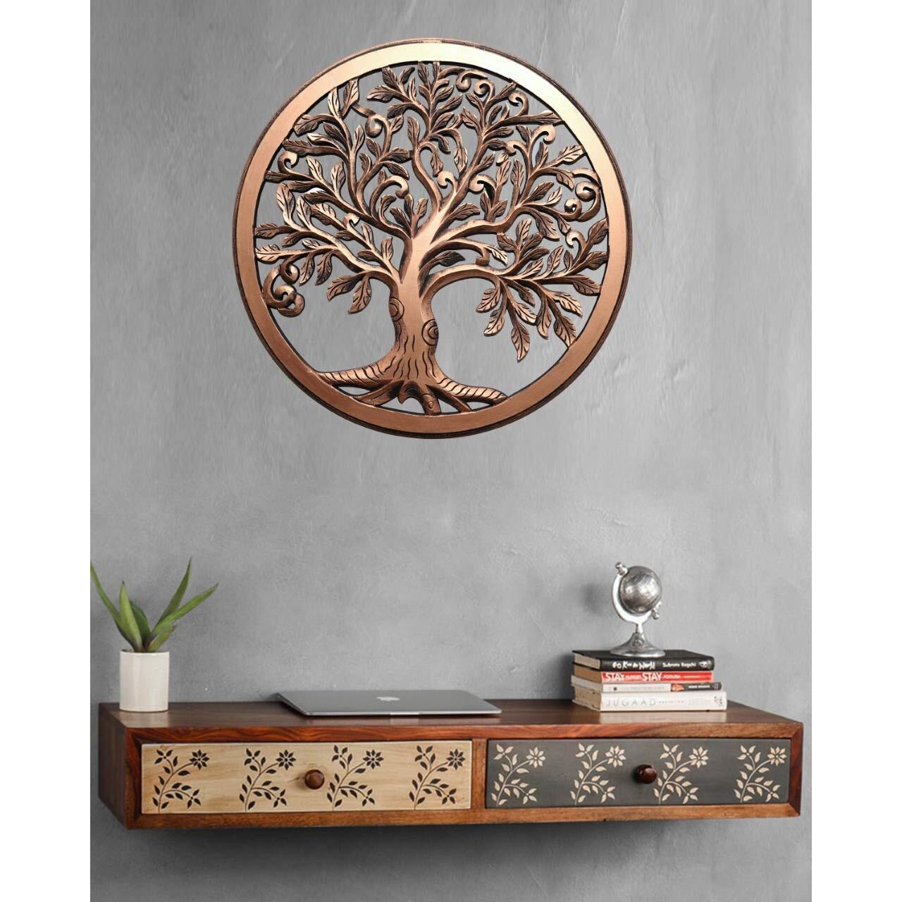 Kesha Spree Wall Decor Hanging, Tree Of Life Design, Wall Mounted & Hanging For Home Decor, Living Room Decor 22 Inch (Bronze)