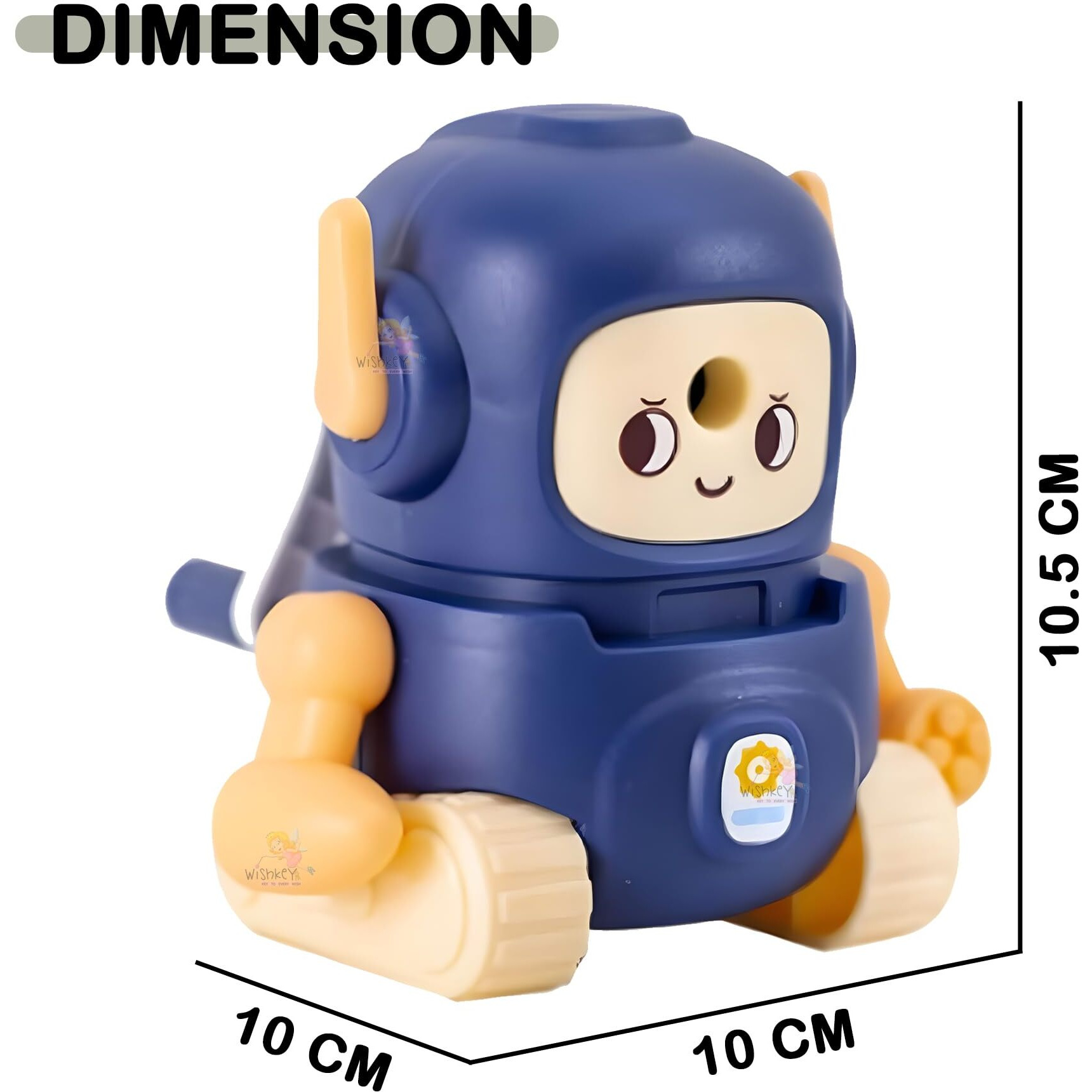 Wishkey Cute Cartoon Robot Design Pencil Sharpener For Kids, Cool Shape Pencil Cutter, Table Top Manual Pencil Sharpener, School Stationery Gift Set For Boys And Girls, Pack Of 1 (Assorted)