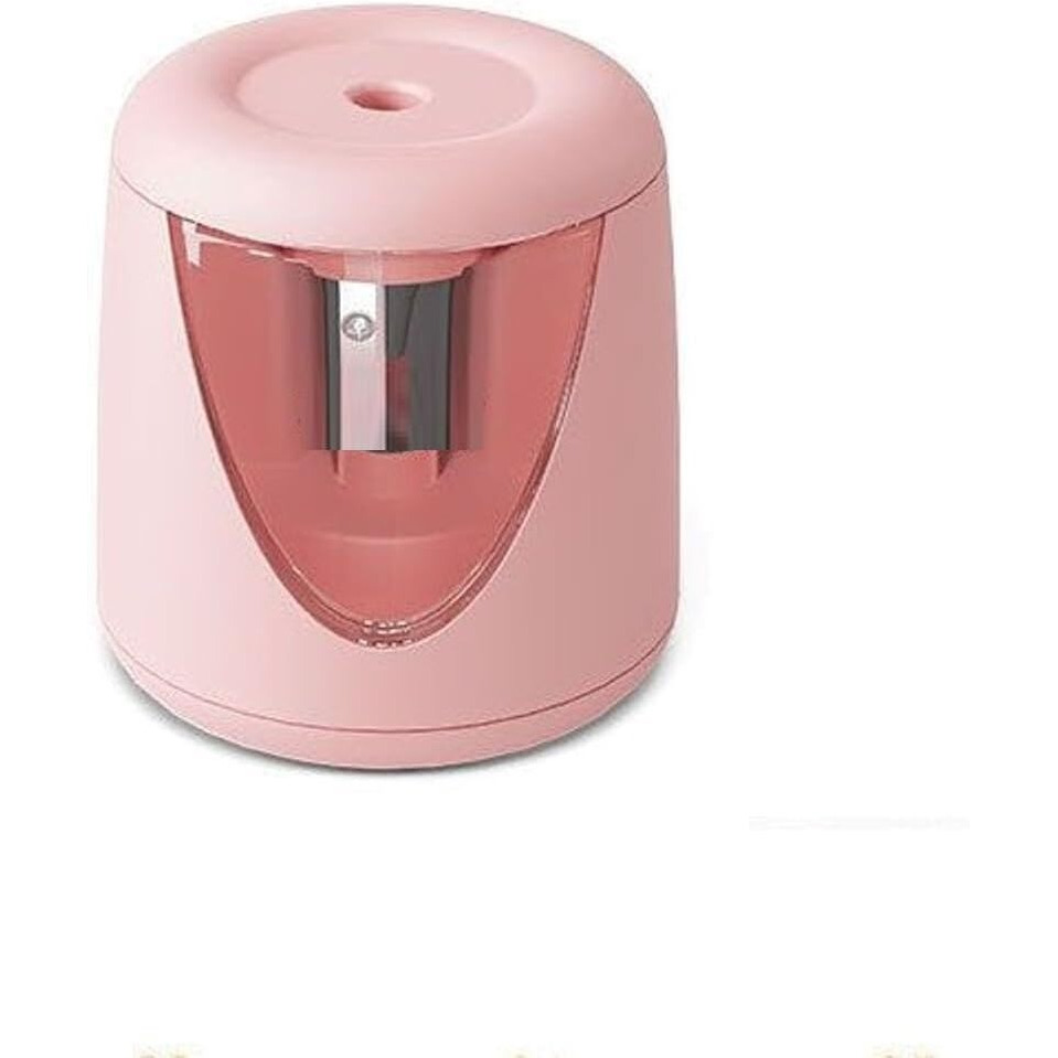 Battery Operated Pencil Sharpener For Kids, Cute Shaped, Table Sharpener Machine, Manual, For School, Office, Kids Stationery Gift (Pink)