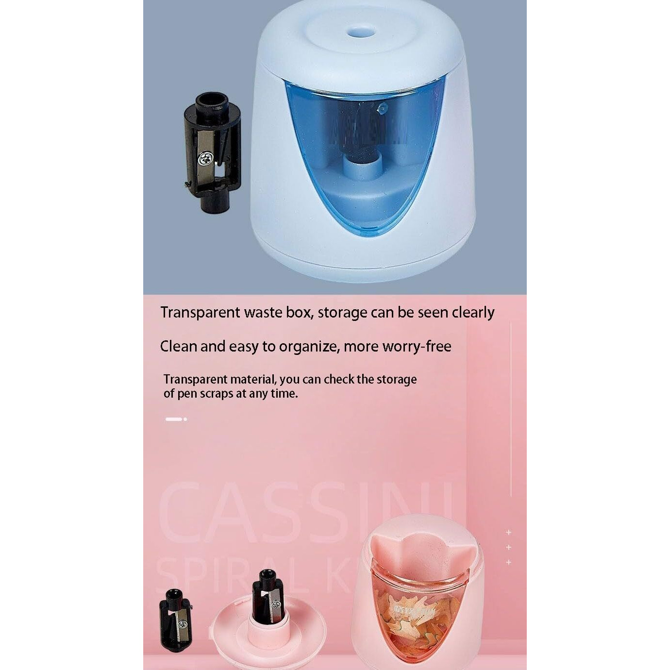 Battery Operated Pencil Sharpener For Kids, Cute Shaped, Table Sharpener Machine, Manual, For School, Office, Kids Stationery Gift (Pink)