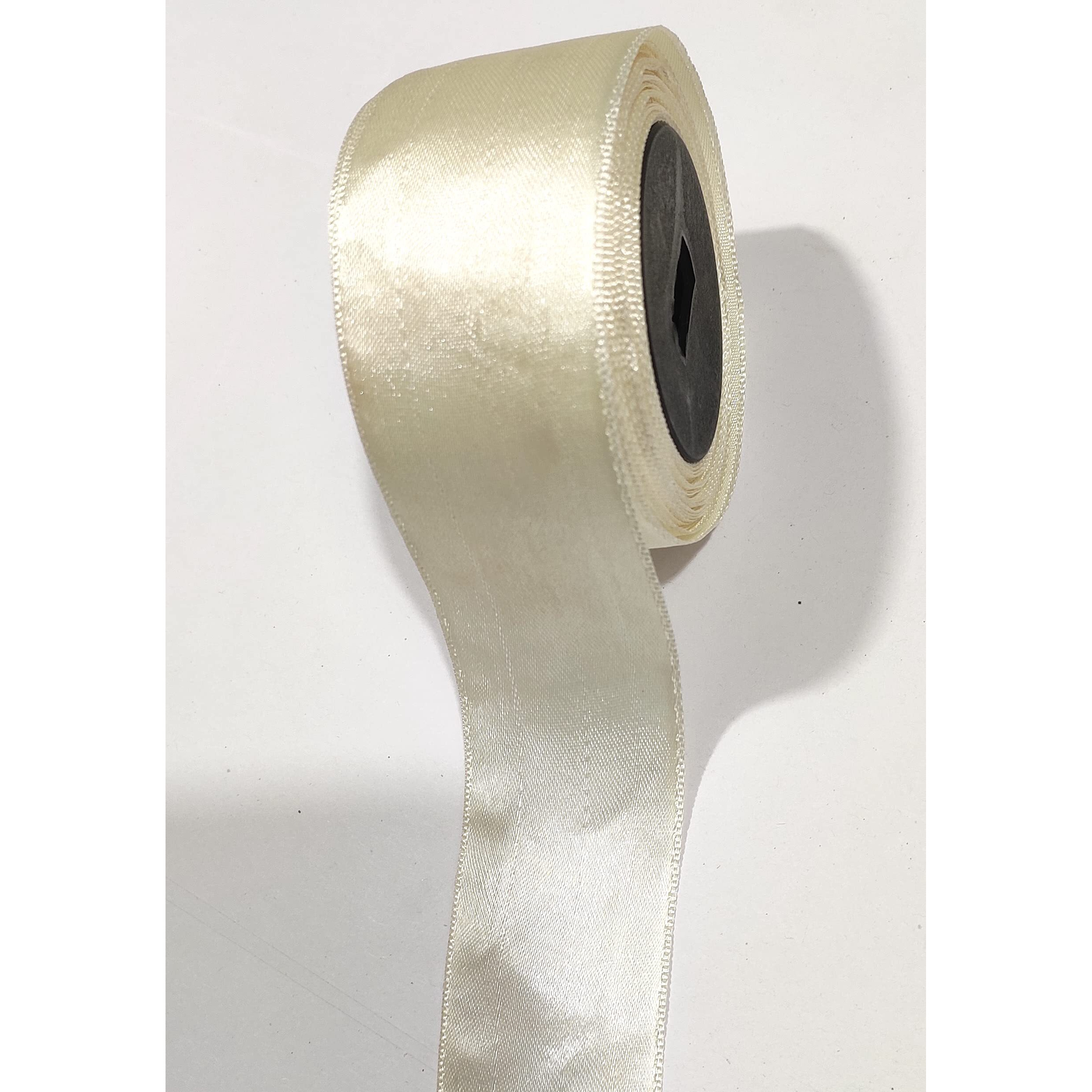 Omx Satin Ribbon Decoration, Gift Wrapping, Multi-Purpose Use, Size  1.5 Inch (Off White - Cream, Total 20 Mtr - 2 Rolls, 10 Mtr In 1 Roll)