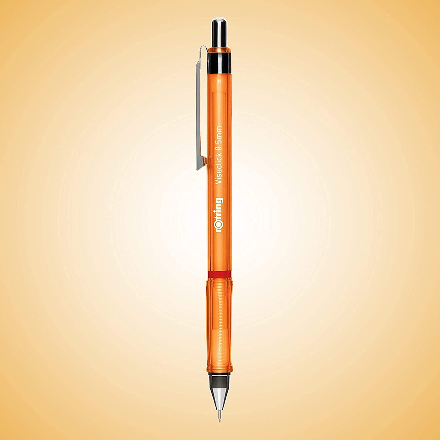 Rotring Visuclick 0.5Mm Mechanical Pencils, 2B Lead, Orange & Blue Barrel - Total 2 Pieces