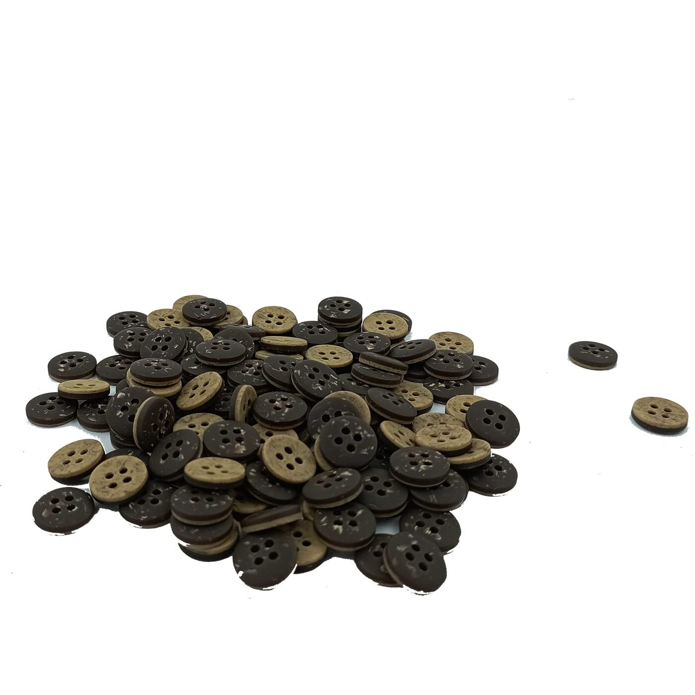 Aakriti Coconut Shells Buttons 4 Holes 16 Line Round Vintage Wood Sewing Button Craft 10Mm / 1Cm (Pack Of 500Pcs)
