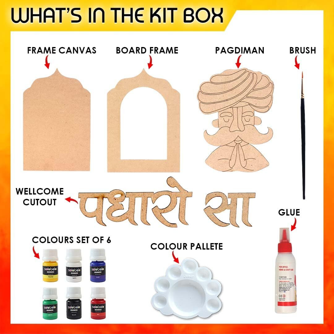 Solobolo Welcome Door Decor Item |Decorative Wall Art And Craft Kit | Bedroom | Home Decor | Office | Gift | Wall Hanging For Home Decoration | Balcony Decor | Birthday Gift For Age 5 6 7 8 9 10 12 15
