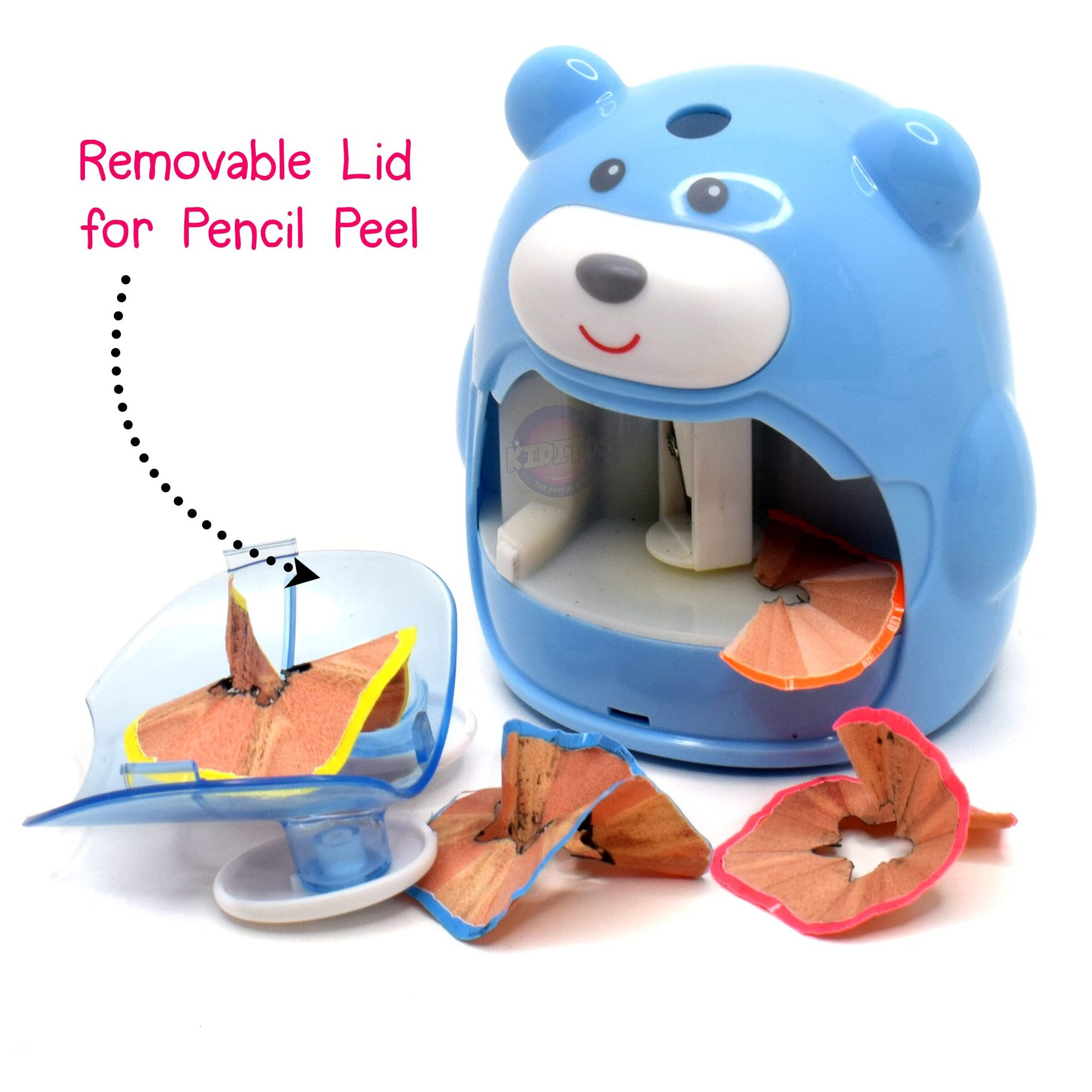 Kiditos Electric Battery Operated Sharpener For Pencil Hardiness Steel Cutter, Kids Bear Shaped Pencil Sharpener Machine, Birthday Return Gift Stationary Gifts For Kids (Blue), 1 Unit