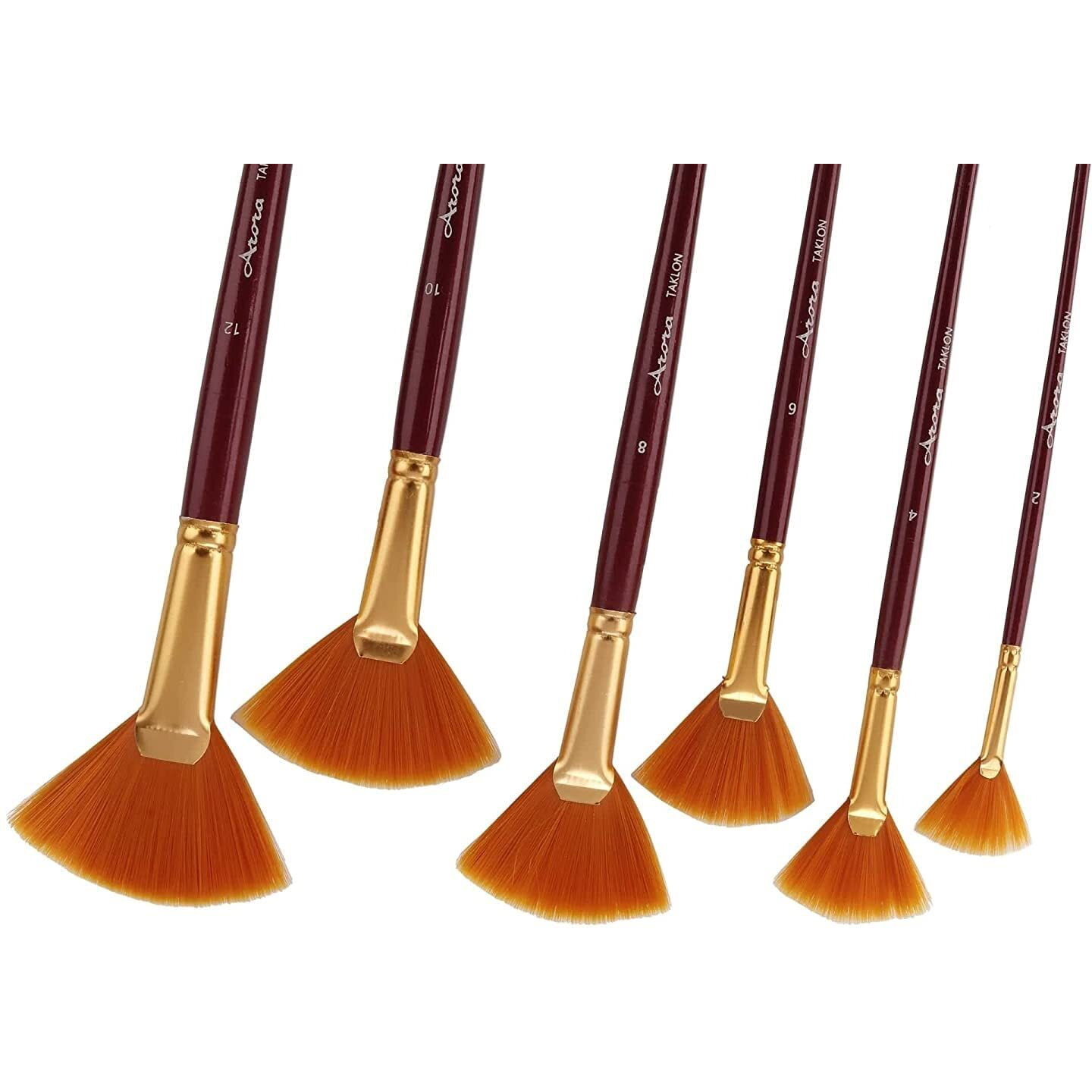 Arora Synthetic Golden Fan Brush (Pack Of 6)