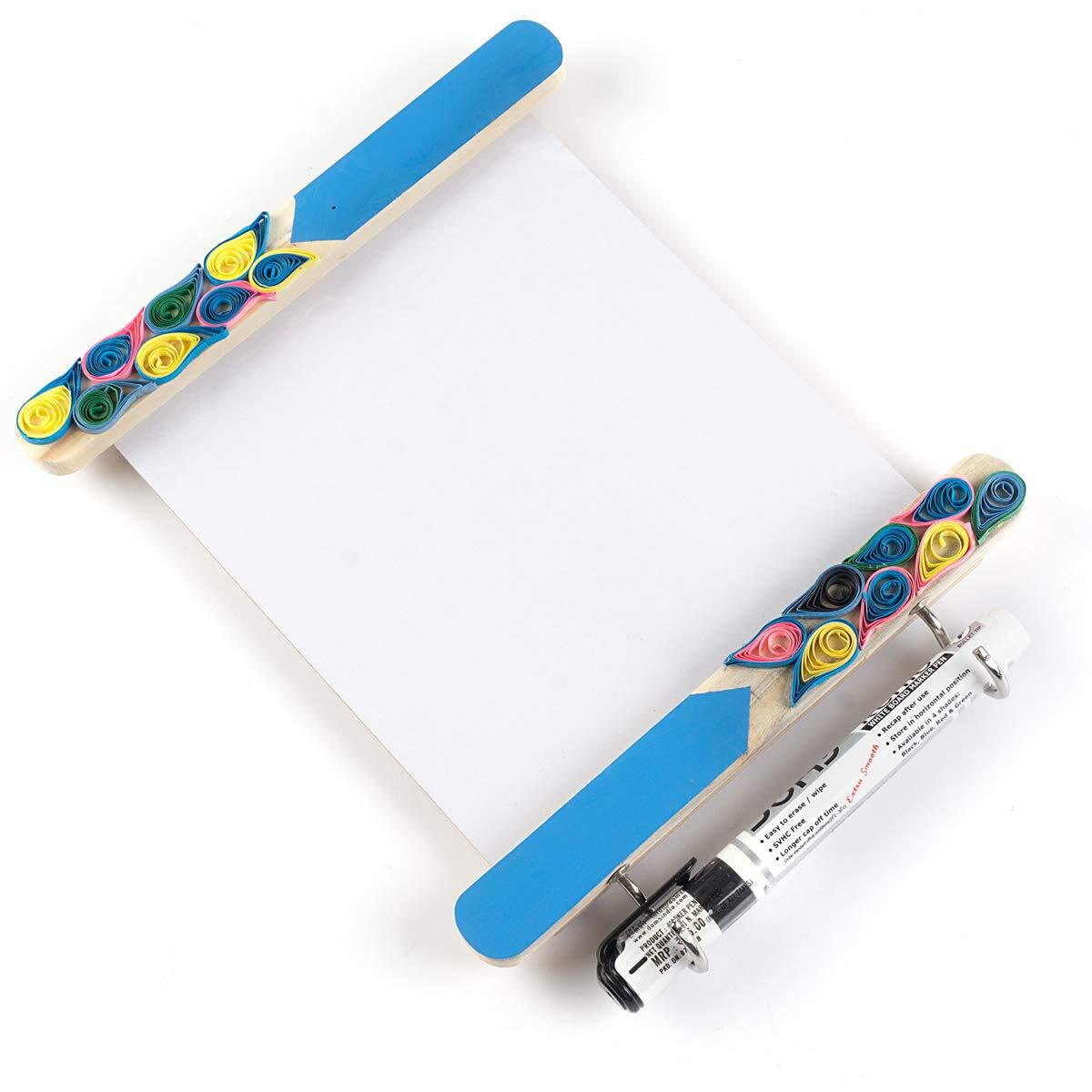Ivei Utility Fridge Magnet With A Dry Erase Board - Budget Gifts - Unique Ideas - Whiteboard (Paper Quilling, Blue)