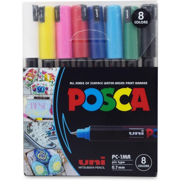 Posca 1Mr 0.7Mm Markers (8 Colors- 8 Pcs)