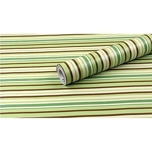 Elton Diy Wall Paper/Wall Sticker Economical Self Adhesive Modern Stylish Highlighter Living Room Bed Room Decoration Interior Exterior Easily Removable Furniture Make Over Shelf Liner Stair Raiser Cabinet Almirah Geometric Green Lines(45X500Cm)