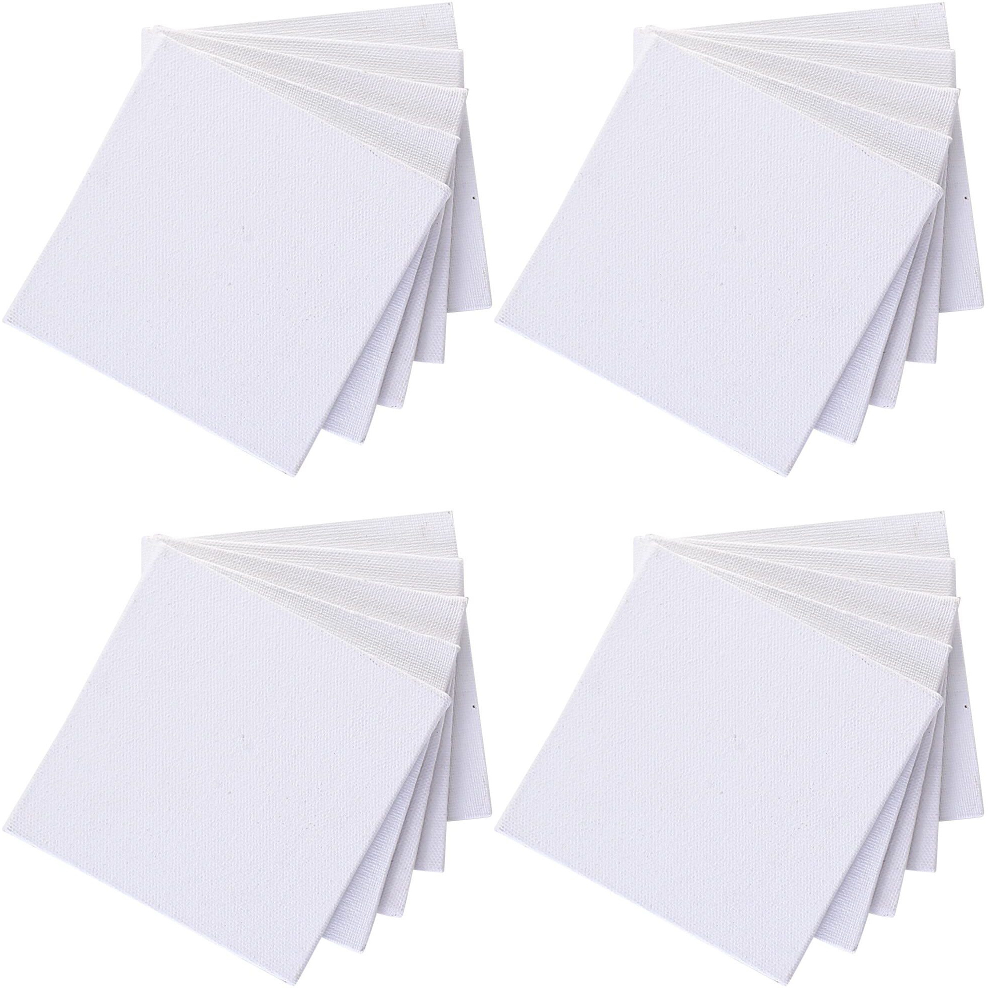 Amazon Brand  Umi Cotton Canvas Board Medium Grain 4 X 4 Inch With 4Mm Board Backing - Pack Of 20 - White
