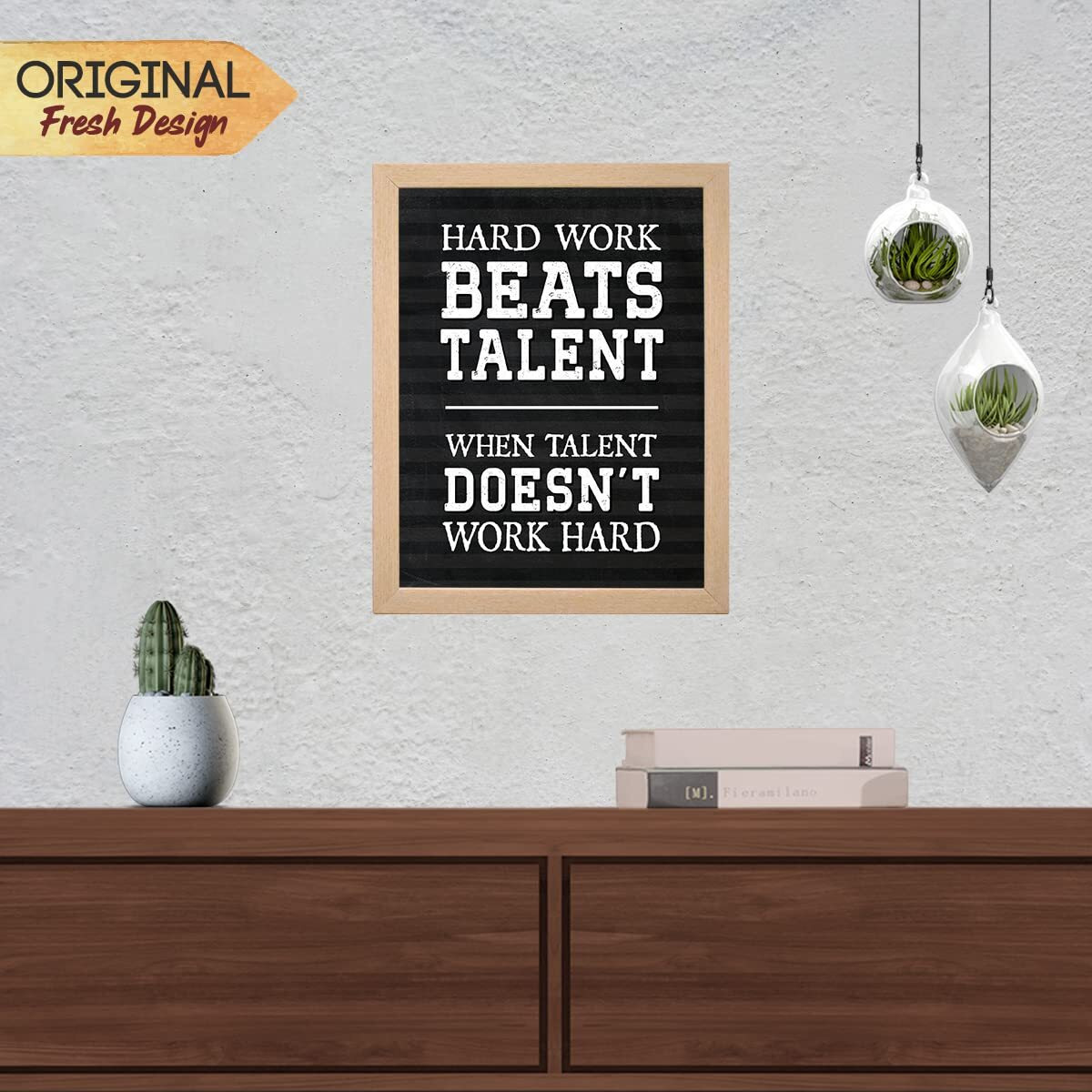 Chaka Chaundh - Hard Work Quotes Wall Frames - Hard Work Motivational Posters With Frame - Motivational Quotes Wall Framed Posters - (13.6 X 10.6 Inches)