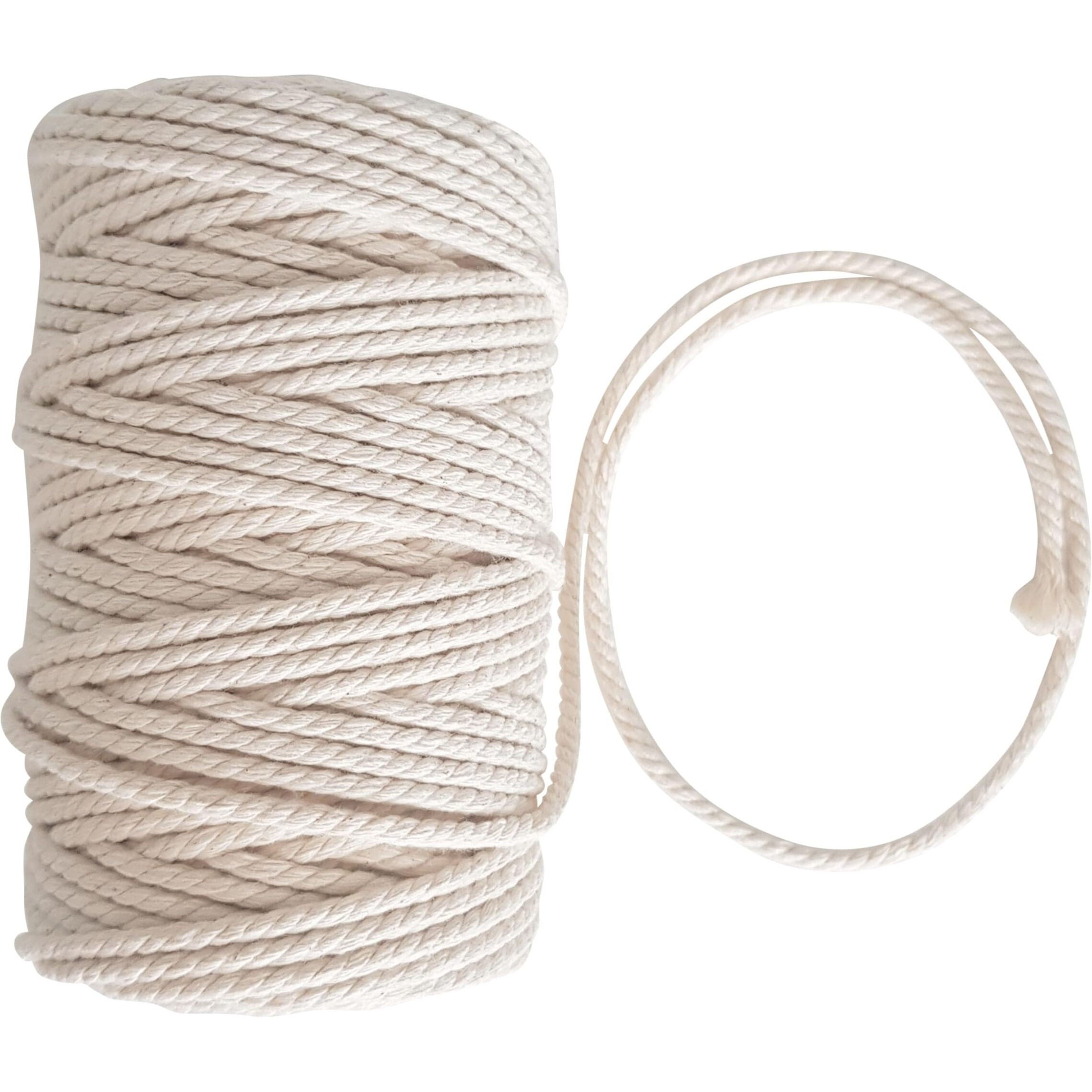 Townbus Macrame Cord 3.5Mm | 50 Meters Natural Soft Cotton Rope | Thread For All Diy