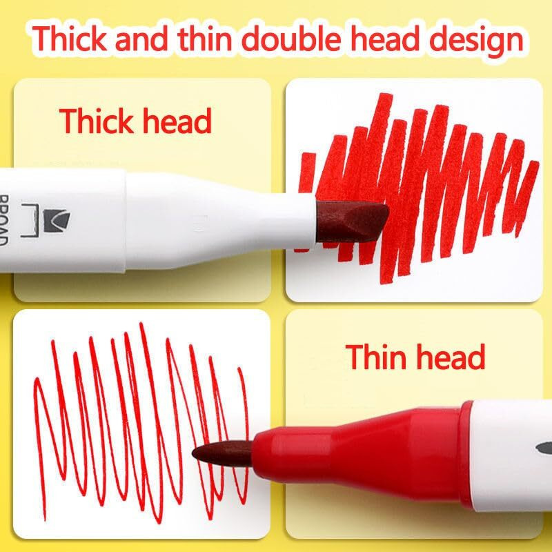 Amitasha 24 Colors Dual Tip Art Marker Set Fine & Chisel Tip Sketching Drawing Markers Animation Calligraphy For Adults Kids Educational Gift