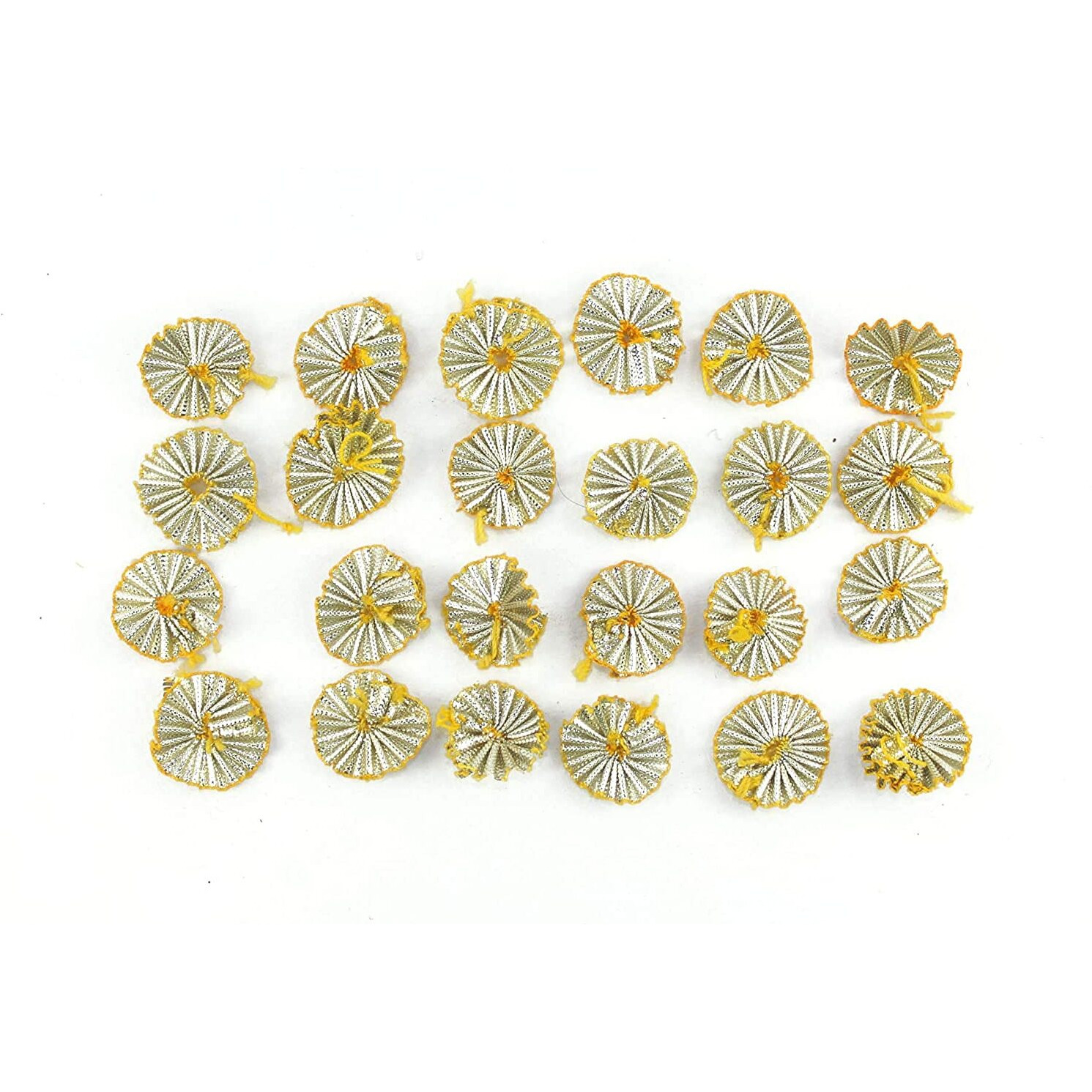 Prokart Patti Mini Flowers For Lehenga, Dresses, Anarkali, Craft Material, Phool, Decoration Patches For Sewing & Embroidery - 100 Pieces (Silver Paani)