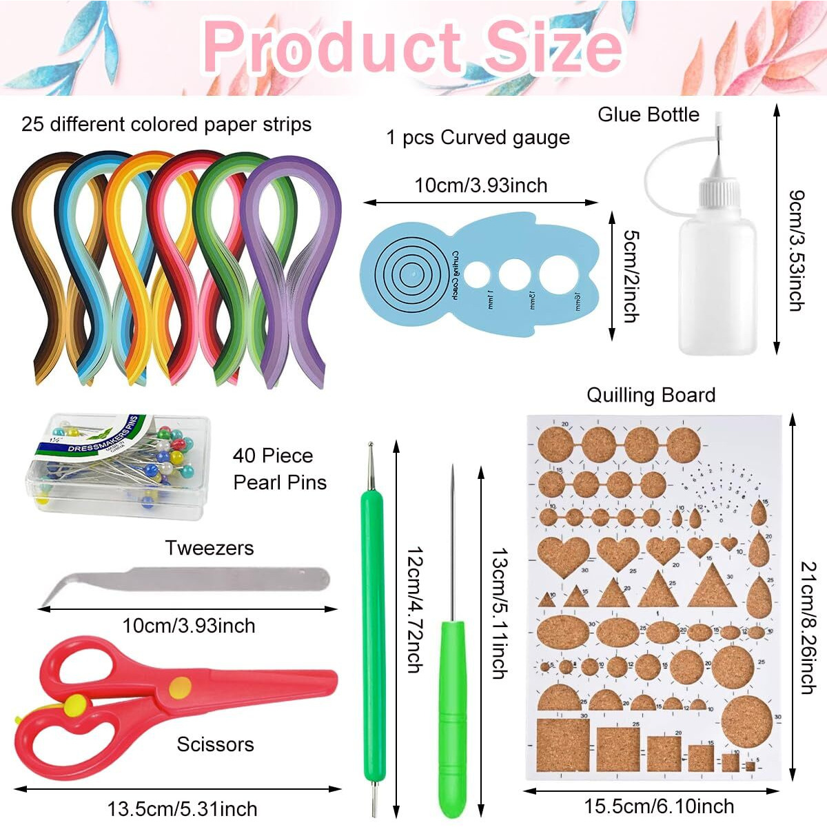 Hasthip Paper Quilling Kit 30 Colors Quilling Paper Strips Quilling Tool Set Quilling Tool Quilling Template Board Curling Tool Scissors Set Accessories For Diy Paper Quilling Craft,Multicolor