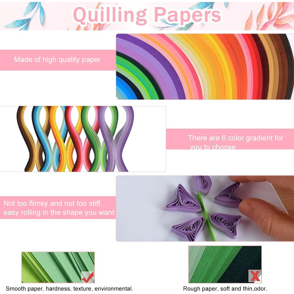 Hasthip Paper Quilling Kit 30 Colors Quilling Paper Strips Quilling Tool Set Quilling Tool Quilling Template Board Curling Tool Scissors Set Accessories For Diy Paper Quilling Craft,Multicolor