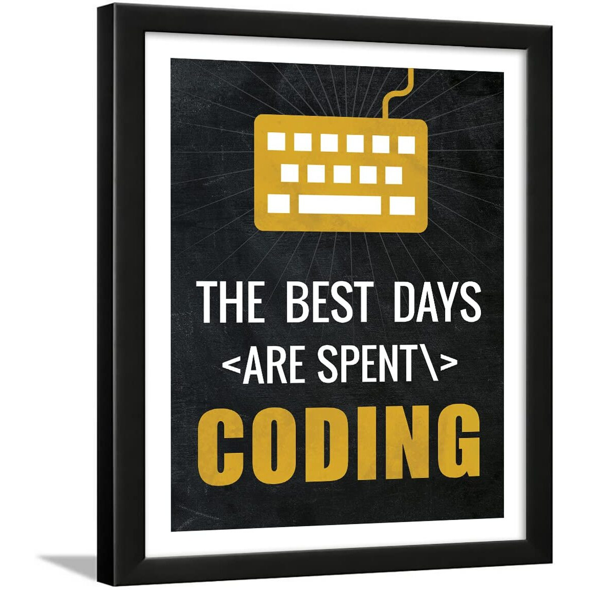 Chaka Chaundh - Coding Quotes Frames - Engineering Quotes Wall Frames - Quotes Wall Frames Coding - Programming Quotes Posters - (13.6 X 10.6 Inches) (The Best Days - Black)