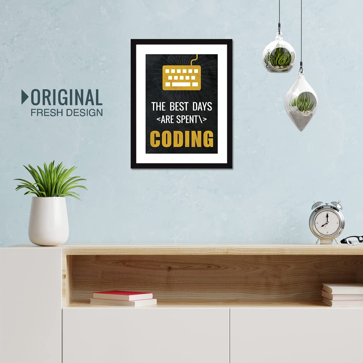 Chaka Chaundh - Coding Quotes Frames - Engineering Quotes Wall Frames - Quotes Wall Frames Coding - Programming Quotes Posters - (13.6 X 10.6 Inches) (The Best Days - Black)
