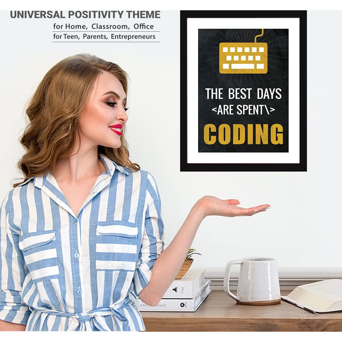 Chaka Chaundh - Coding Quotes Frames - Engineering Quotes Wall Frames - Quotes Wall Frames Coding - Programming Quotes Posters - (13.6 X 10.6 Inches) (The Best Days - Black)