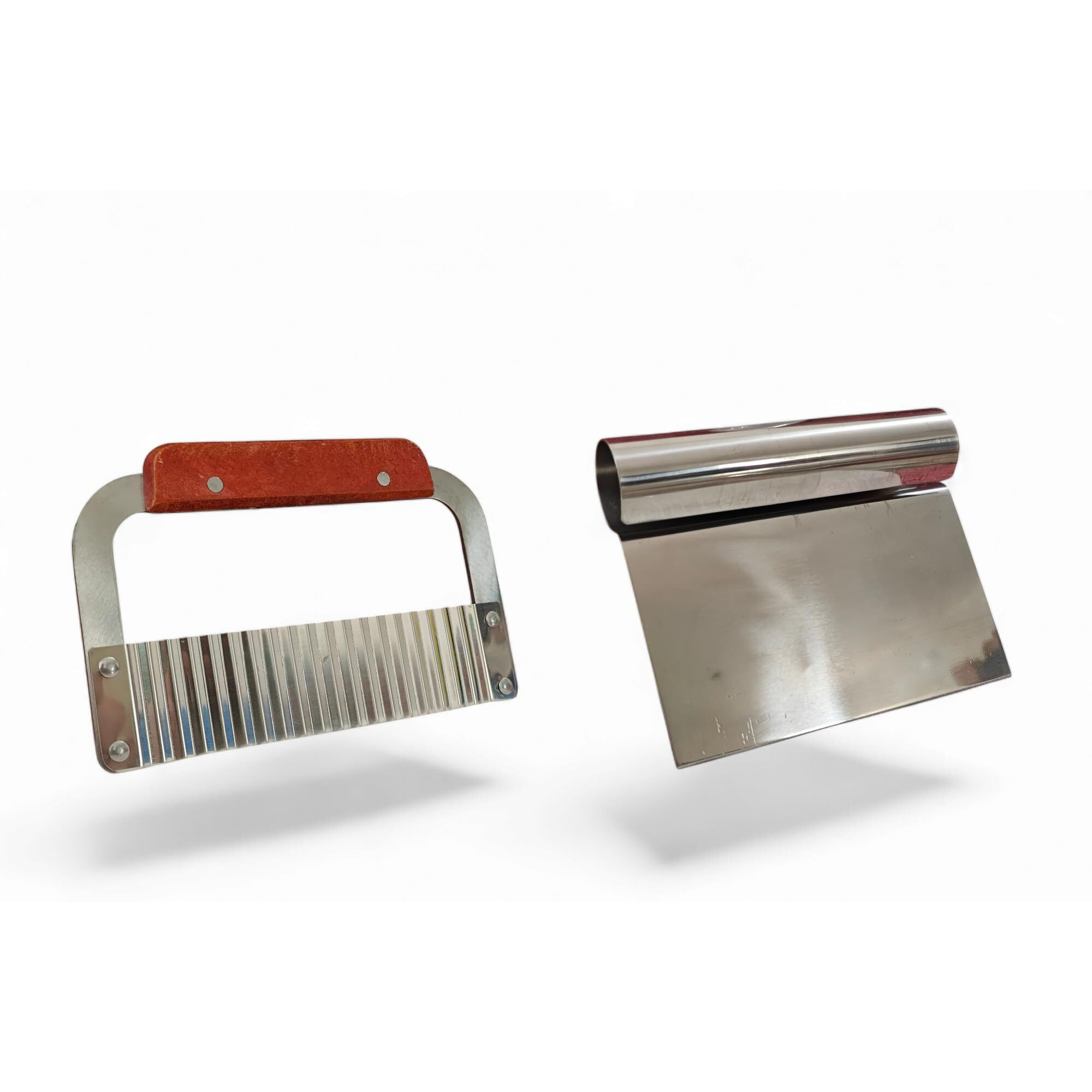Flora Magic Pack Of 2 Stainless Steel Wavy & Straight Soap Mold Loaf, Ssoap Cutter Garnish Potato Vegetable Cake Cutter Cutting Tool