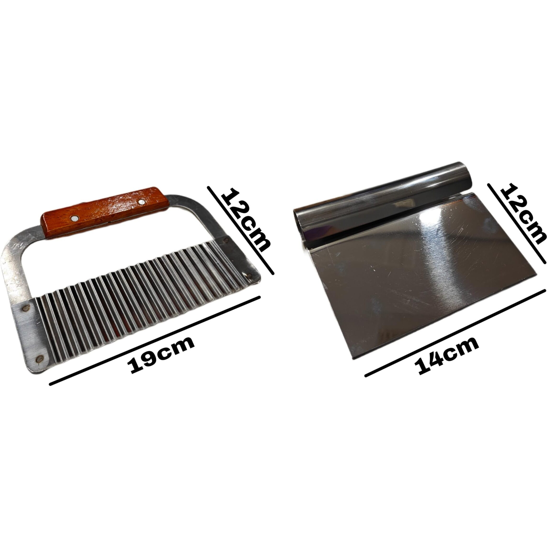 Flora Magic Pack Of 2 Stainless Steel Wavy & Straight Soap Mold Loaf, Ssoap Cutter Garnish Potato Vegetable Cake Cutter Cutting Tool
