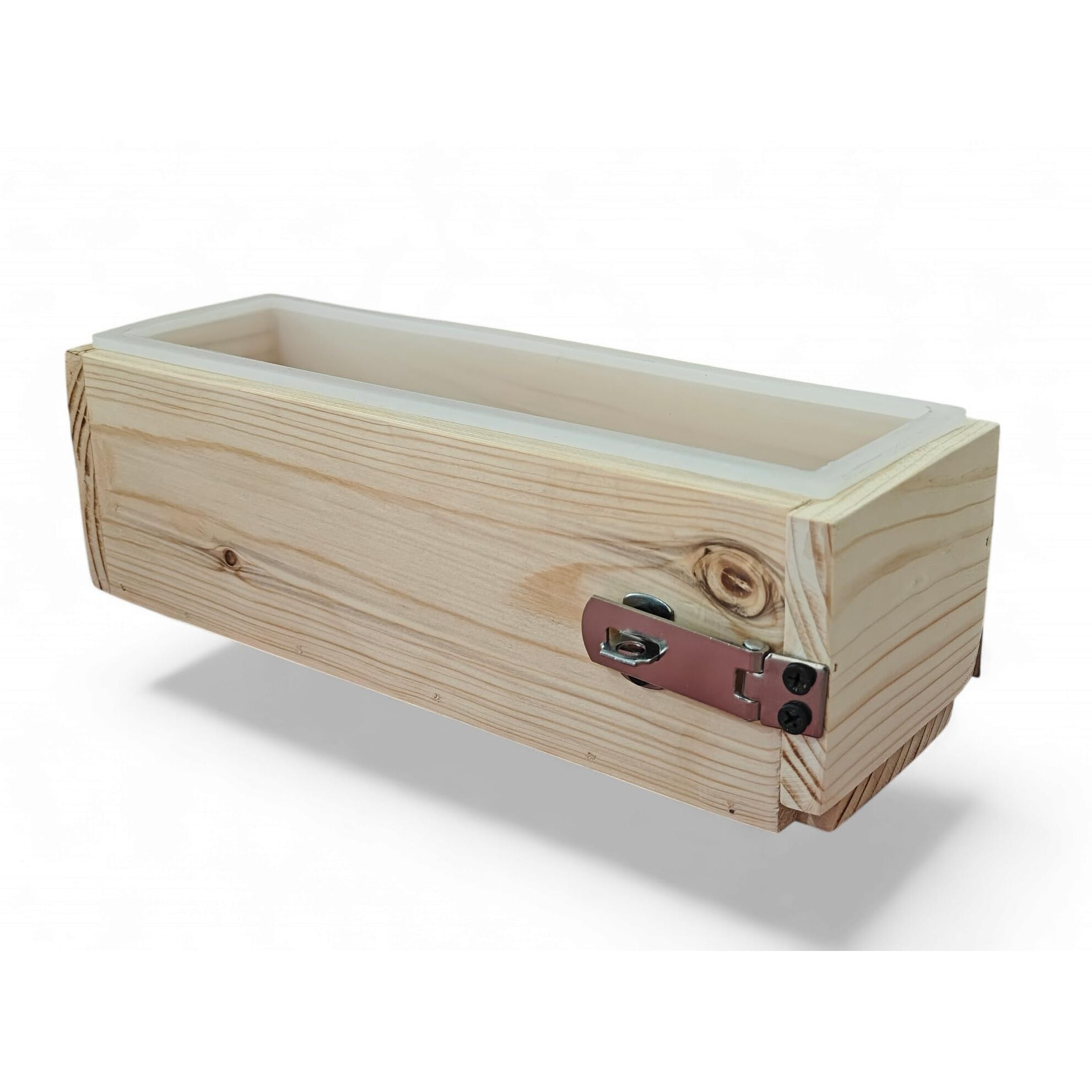 Flora Magic Soap Mould Openable Box Silicone Loaf Soap Mold With Wooden Box And Rectangle Loaf Mold For Soap, Bread, Cake, Candle Making Mold Capacity 1.5 Kg