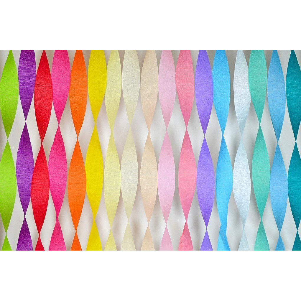 Decoration Craft Paper Decoration Ribbon Set (200 Cm X 3 Cm, Multicolour)- Pack Of 12
