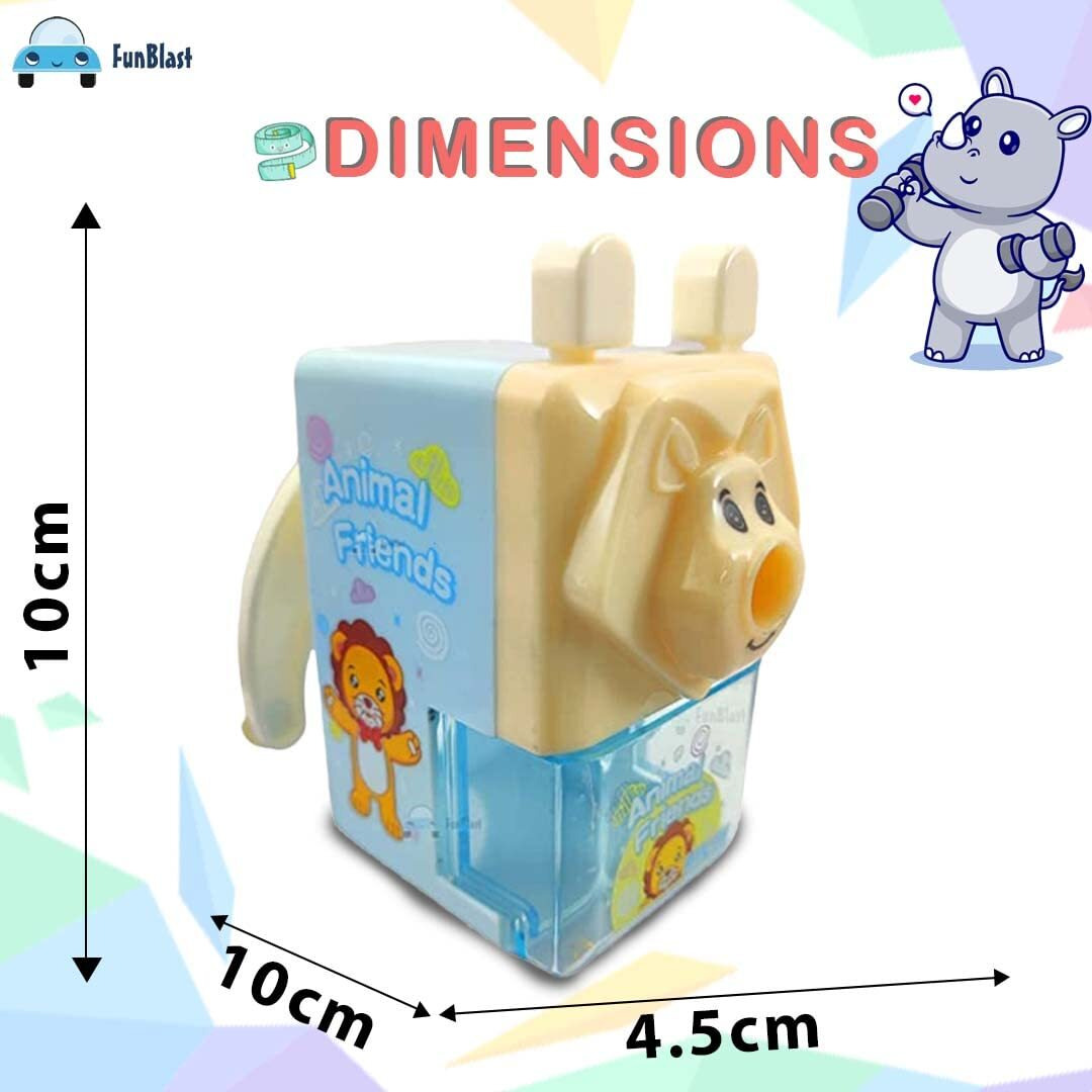 Funblast Sharpener For Kids - Sharpener For Pencil, Pencil Sharpener, Animal Shaped Pencil Sharpener, Sharpener, Sharpener For Kids Stylish, Stationary Set For Kids, Girls, Boys