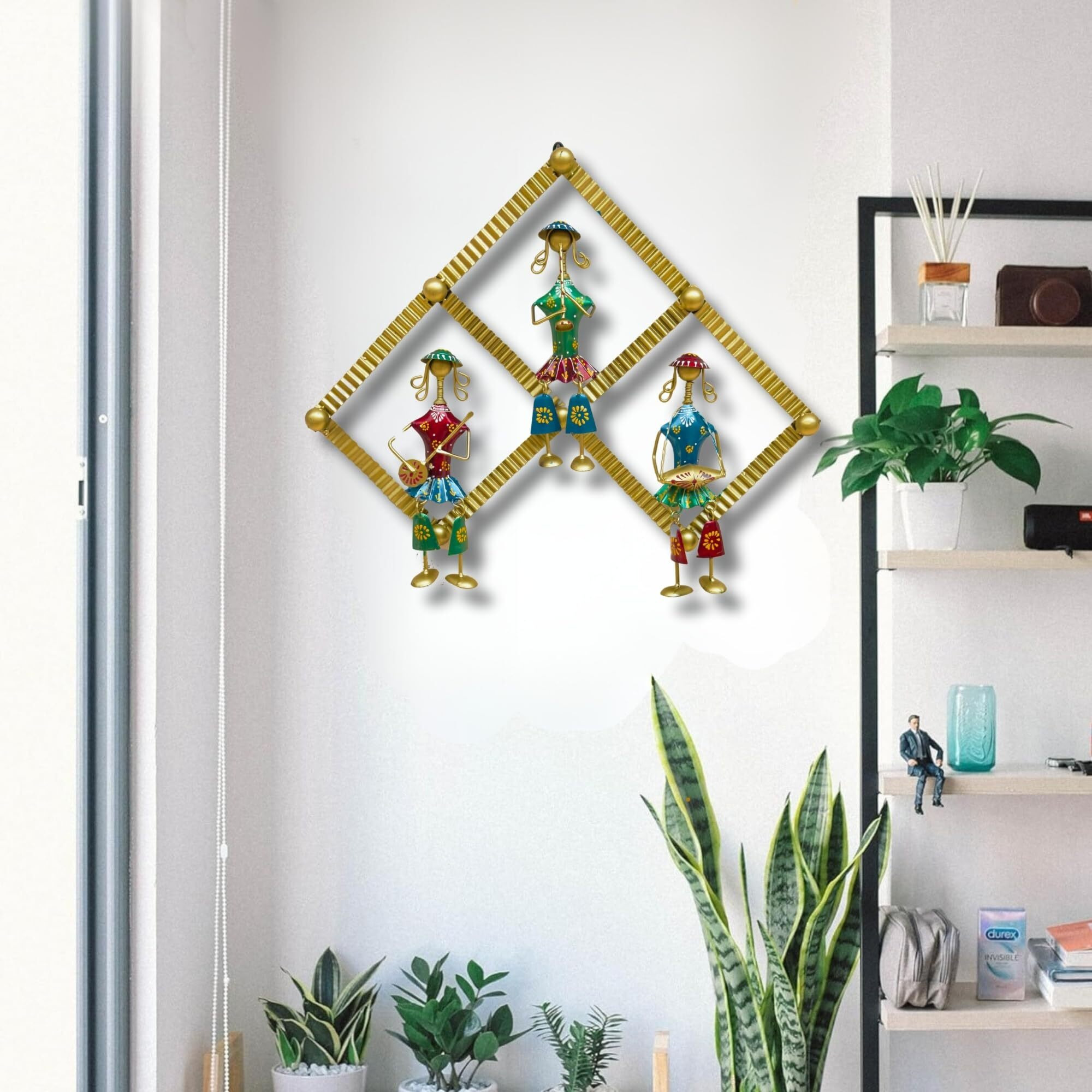 Anshika International Metal Tribal Musicians Wall Decor/Wall Hanging/Wall Decoration Item (22 X 19.5 Inches)
