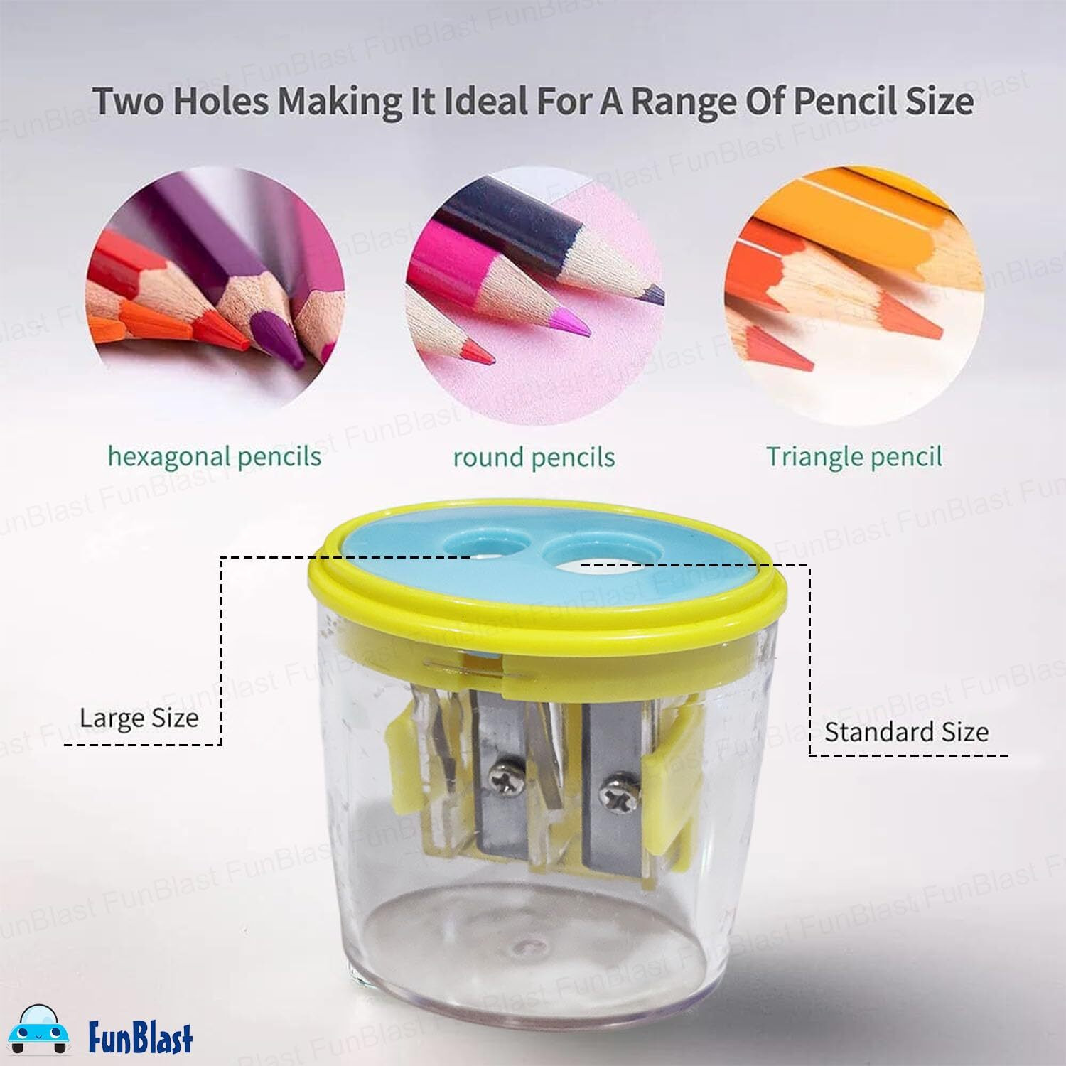 Funblast Sharpener For Kids - Kawaii Pencil Sharpener For Kids Stylish, Stationary Set For Kids, Stationary Items For School & Office, Best Birthday Return Gifts (Pack Of 4)