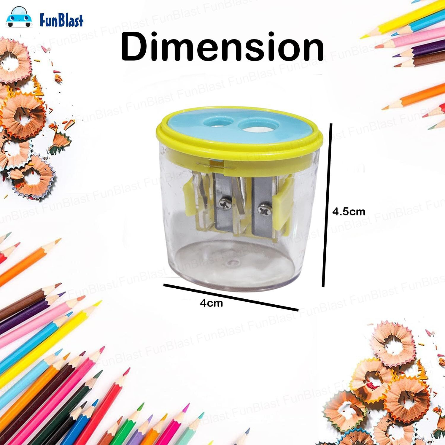 Funblast Sharpener For Kids - Kawaii Pencil Sharpener For Kids Stylish, Stationary Set For Kids, Stationary Items For School & Office, Best Birthday Return Gifts (Pack Of 4)