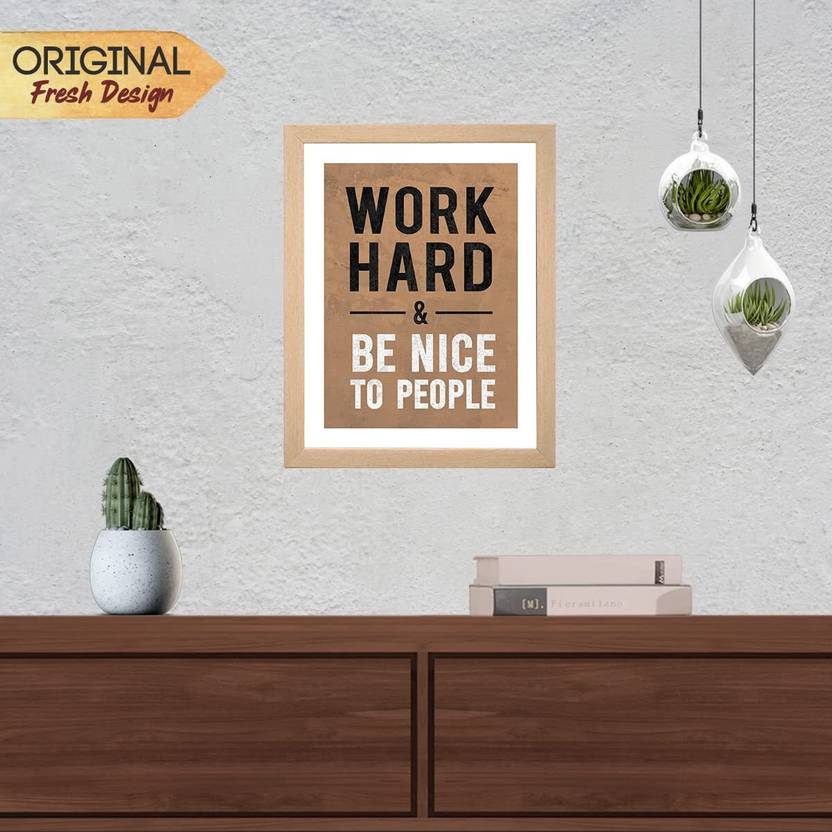 Chaka Chaundh - Hard Work Quotes Wall Frames - Hard Work Motivational Posters With Frame - Motivational Quotes Wall Framed Posters - (13.6 X 10.6 Inches)