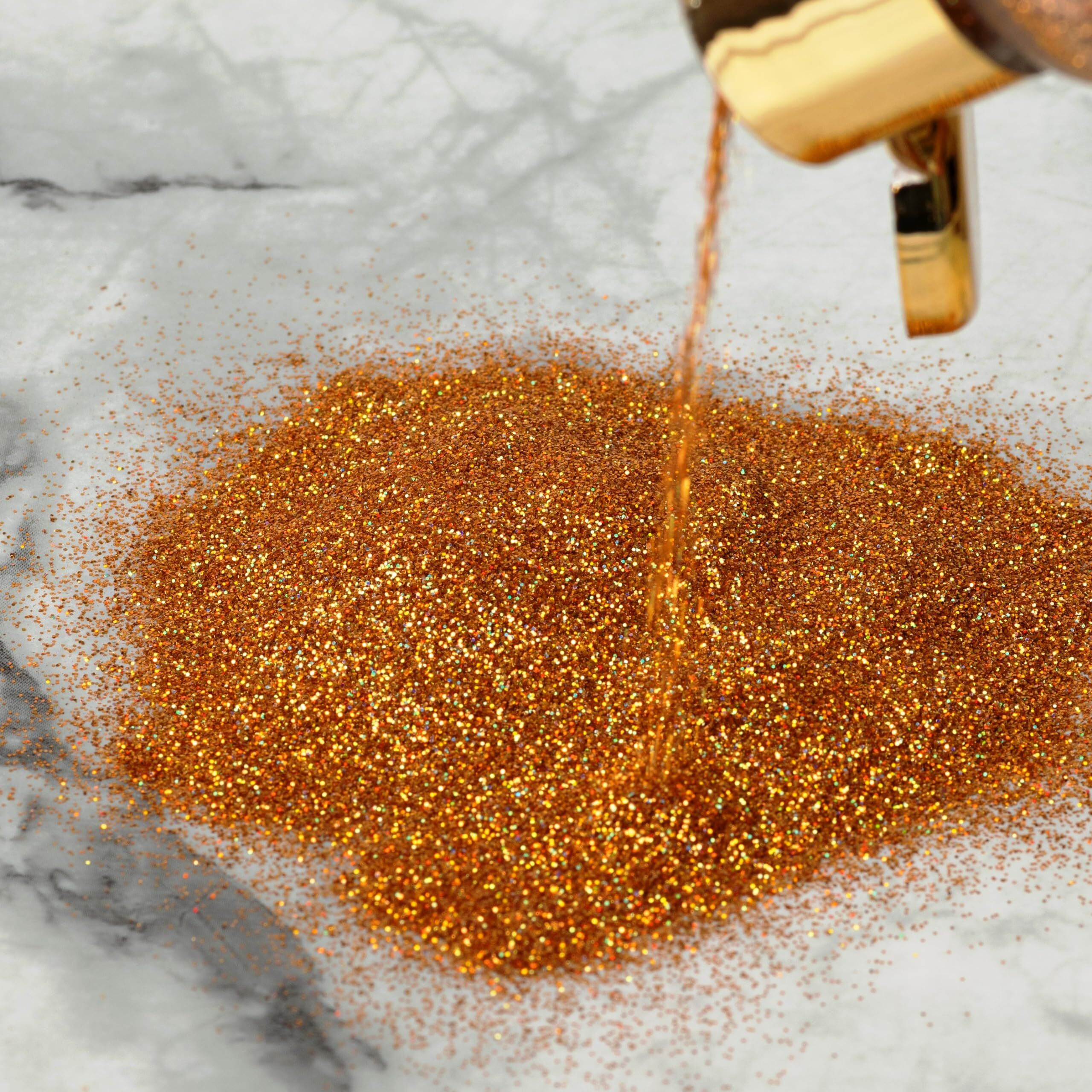 Mahir Glitter Suprem Golden Holograhics Eco Freindly Glitter For Nail Art & Art And Craft 30 Gm Jar