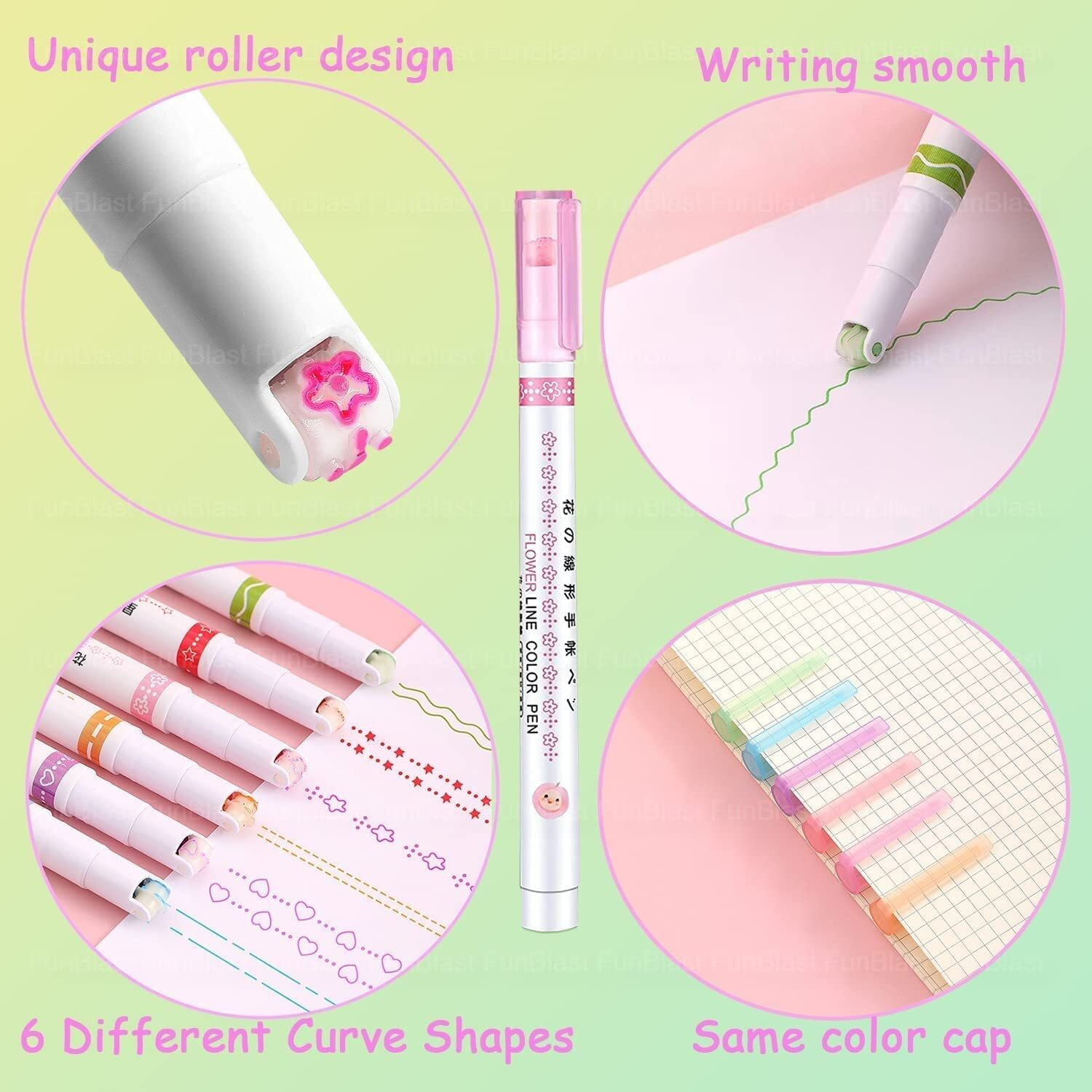 Hubture Linear Color Pen Highlighter Pen Set Line Markers Colors For Adults&Kids,Roller Line Marker Pen,School Stationery Kit,Roller Line Markers For Drawing,Journaling,Scrapbooking,Green
