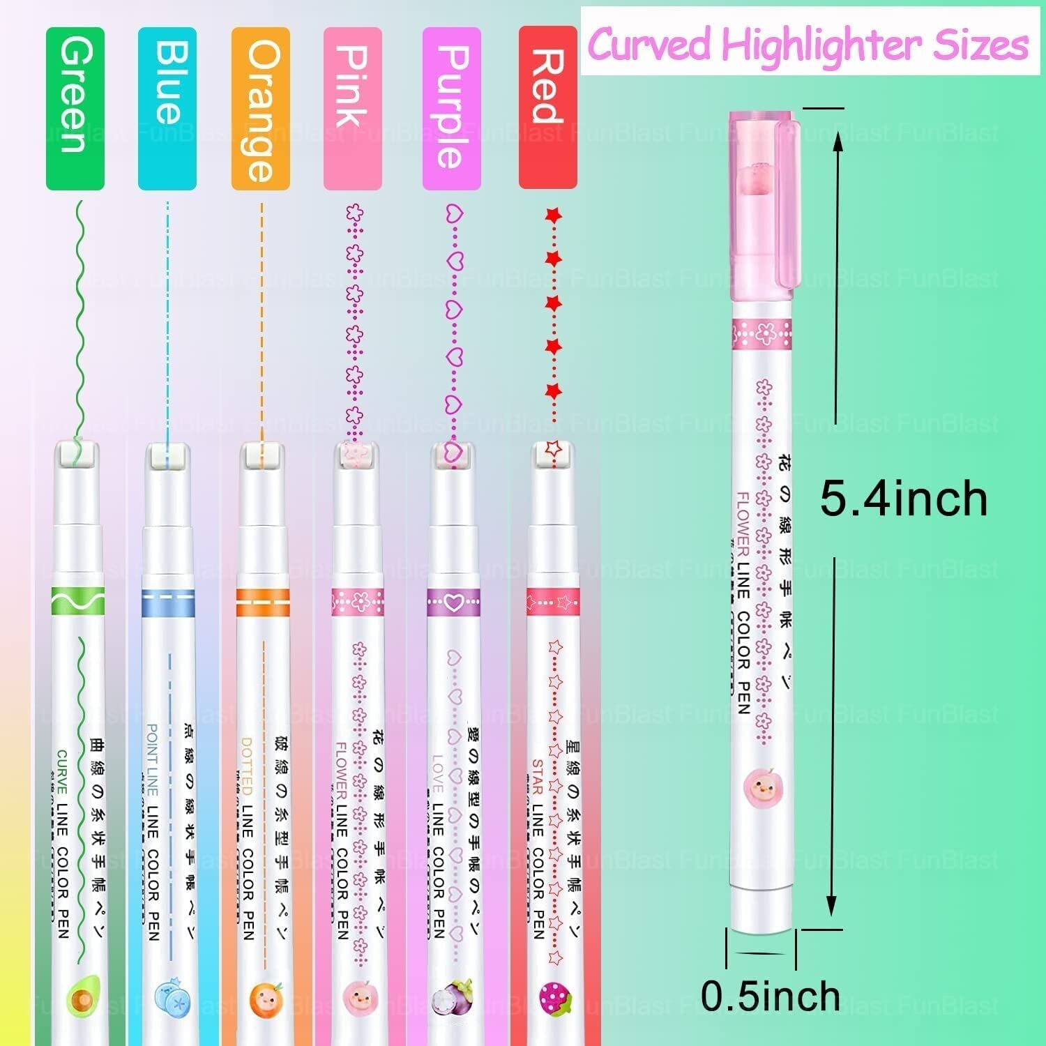 Hubture Linear Color Pen Highlighter Pen Set Line Markers Colors For Adults&Kids,Roller Line Marker Pen,School Stationery Kit,Roller Line Markers For Drawing,Journaling,Scrapbooking,Green