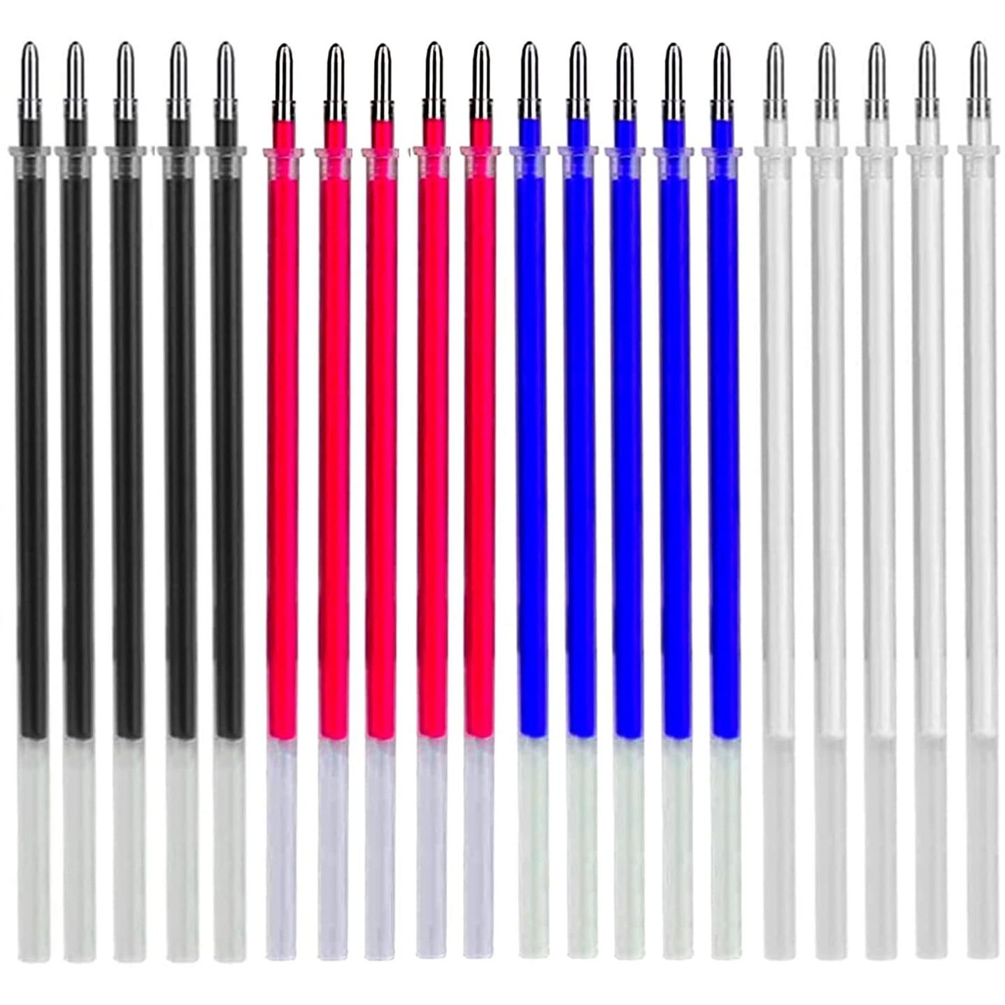 Aakriti Fabric Marker Pen Refill Heat Erasable Fabric Pens Heat Erasable Fabric Marking Pens For Tailors Sewing And Quilting Dressmaking Multicolor (Red, Blue, Black, White 20Pcs)